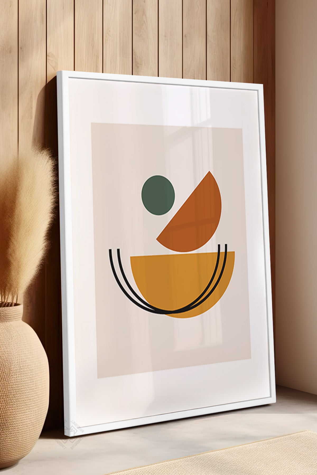 Bauhaus Serisi Beyaz Çerçeveli Poster, Tablo No:100