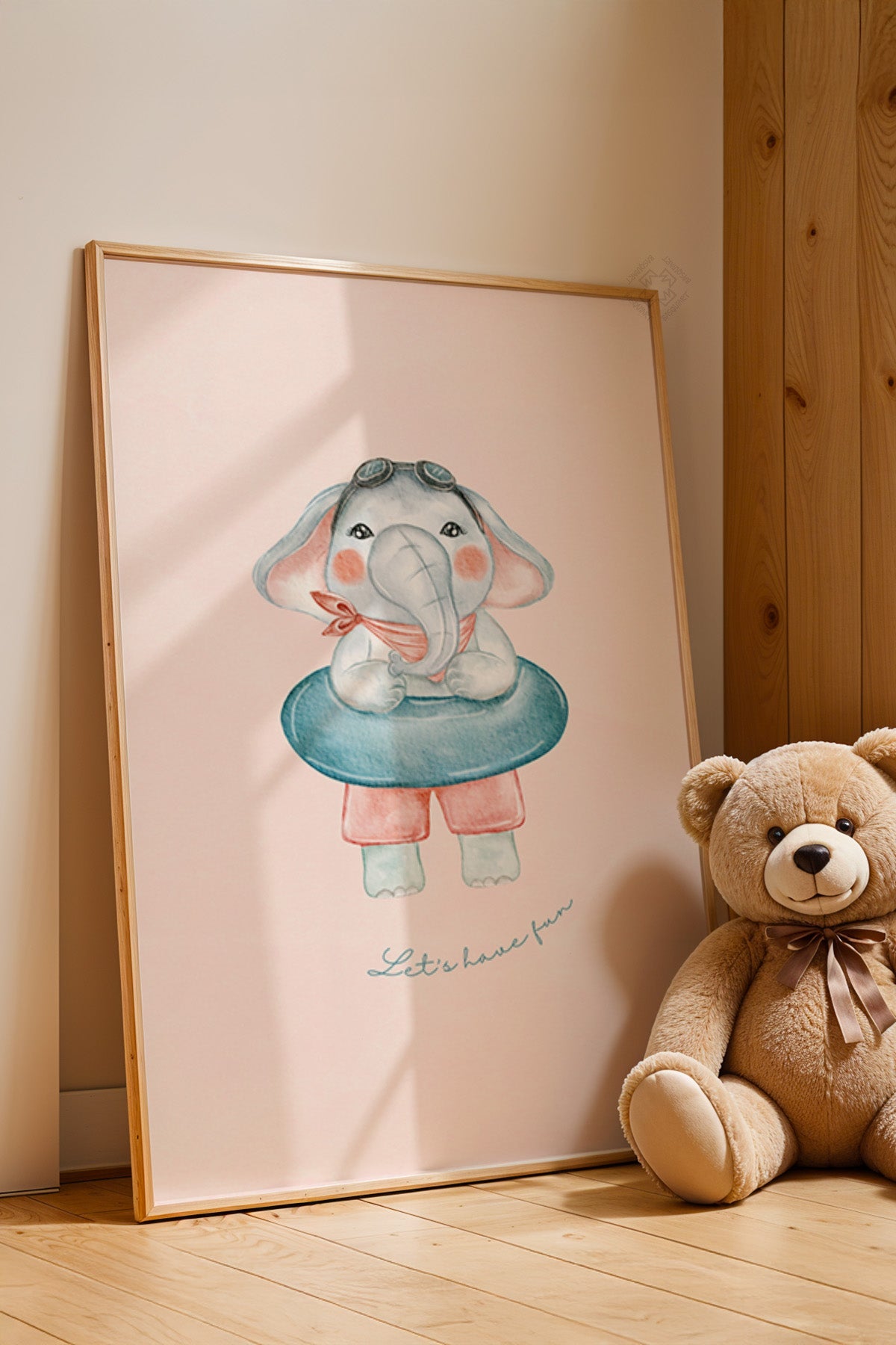 Çocuk Odası, Bebek Odası Ahşap Çerçeveli Poster, Tablo No:34