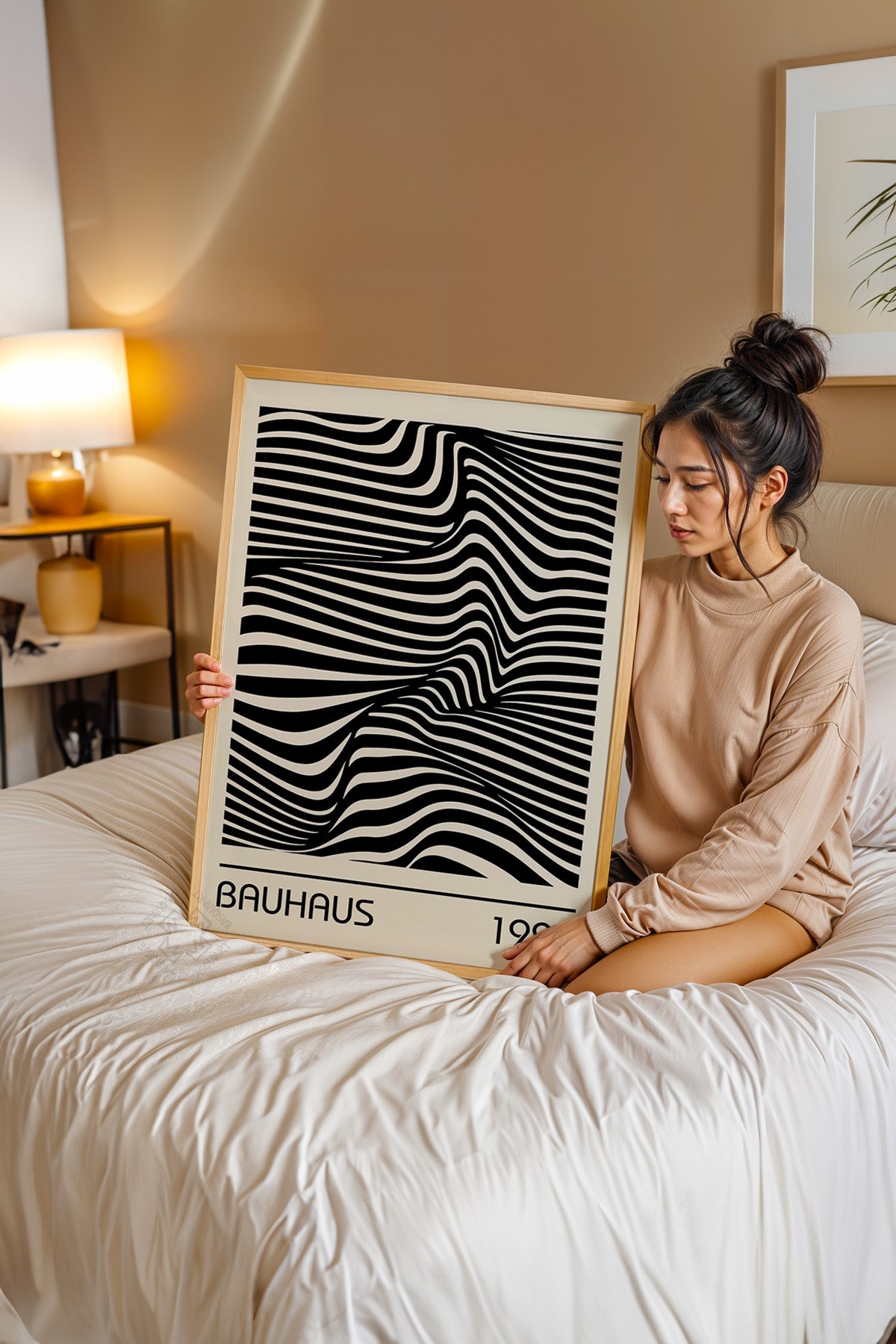 Bauhaus Serisi Ahşap Çerçeveli Poster, Tablo No:35