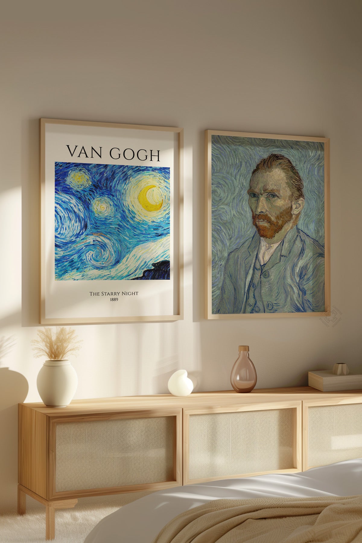 Van Gogh 2'li Ahşap Çerçeveli Poster, Tablo Seti No:37