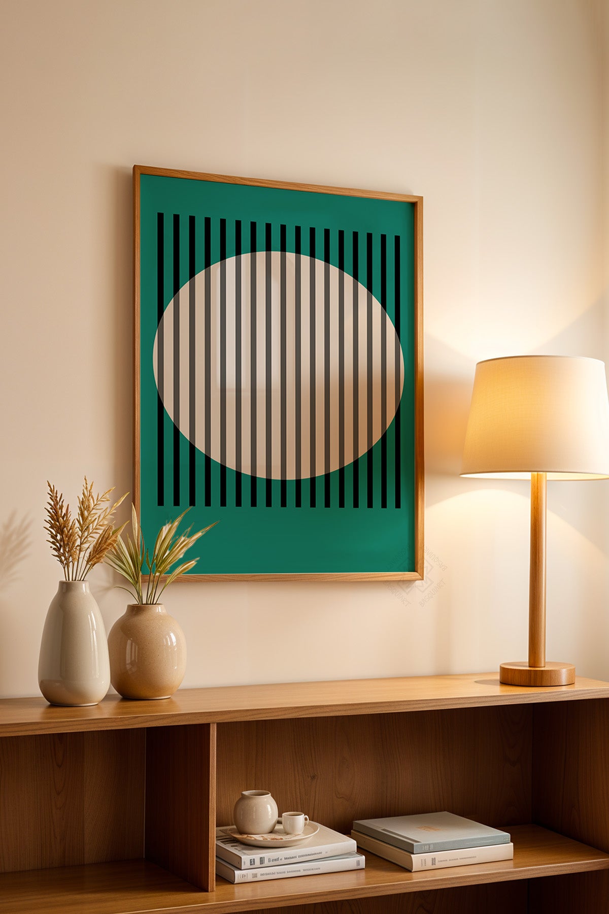 Bauhaus Serisi Ahşap Çerçeveli Poster, Tablo No:79