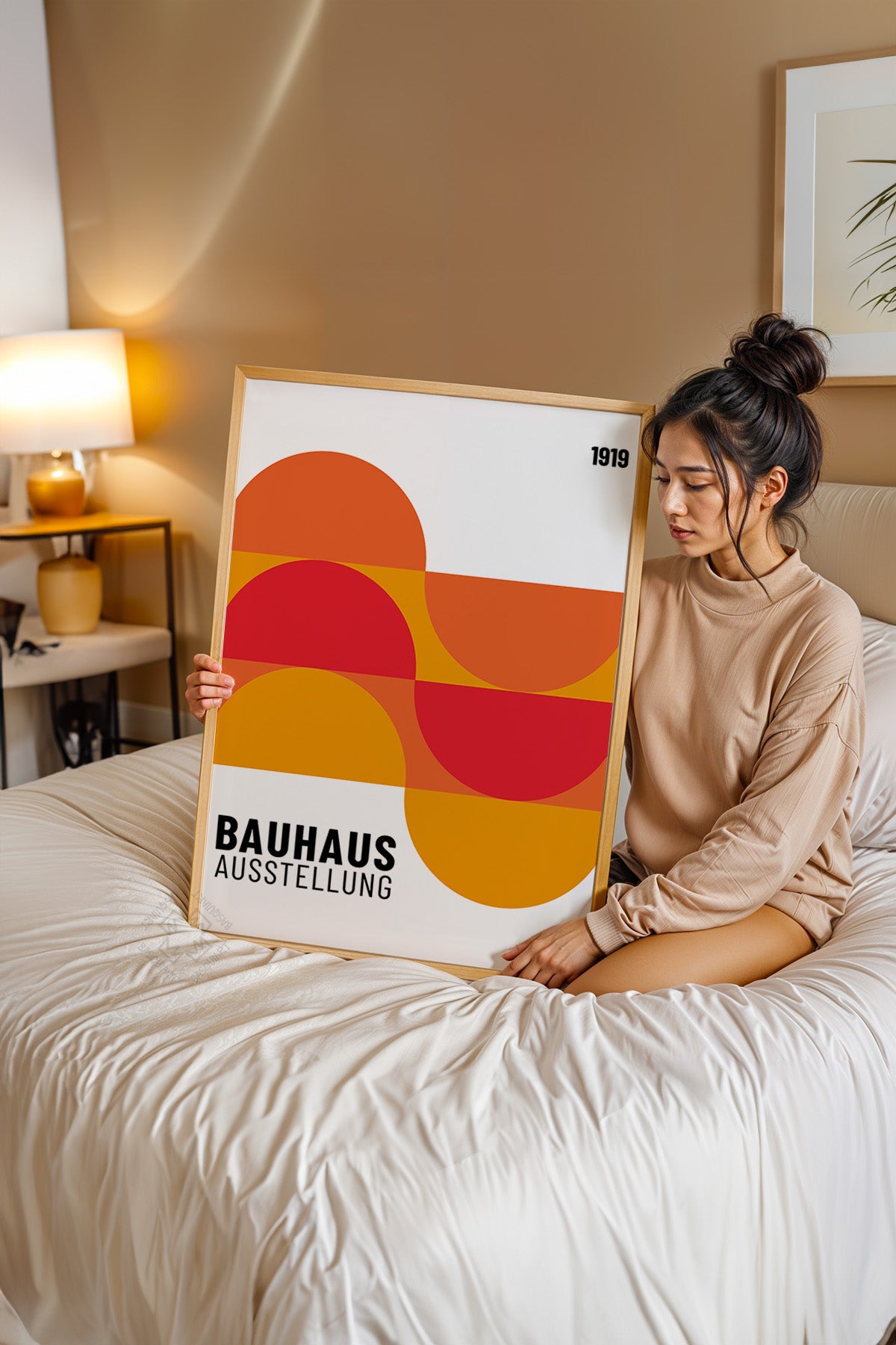 Bauhaus Serisi Ahşap Çerçeveli Poster, Tablo No:86