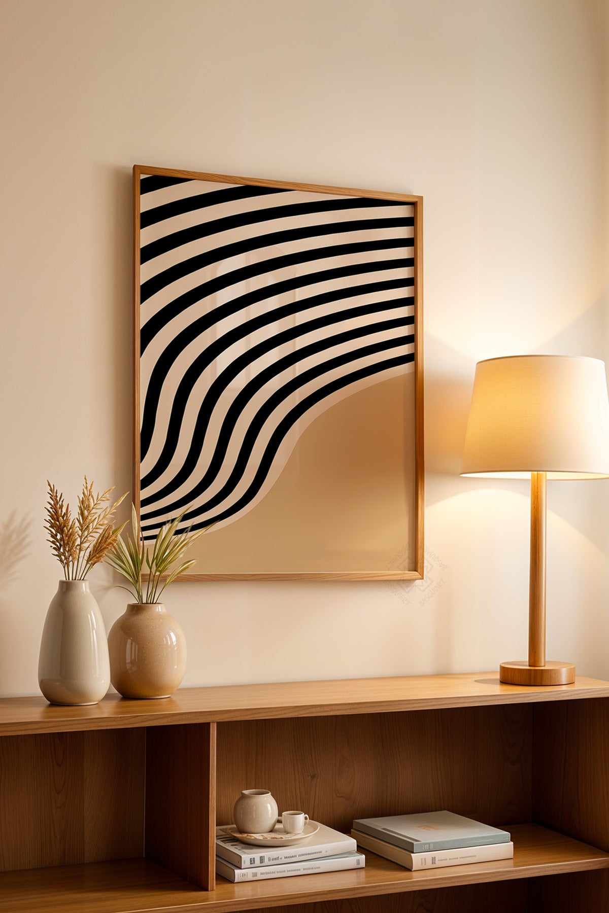 Bauhaus Serisi Ahşap Çerçeveli Poster, Tablo No:66