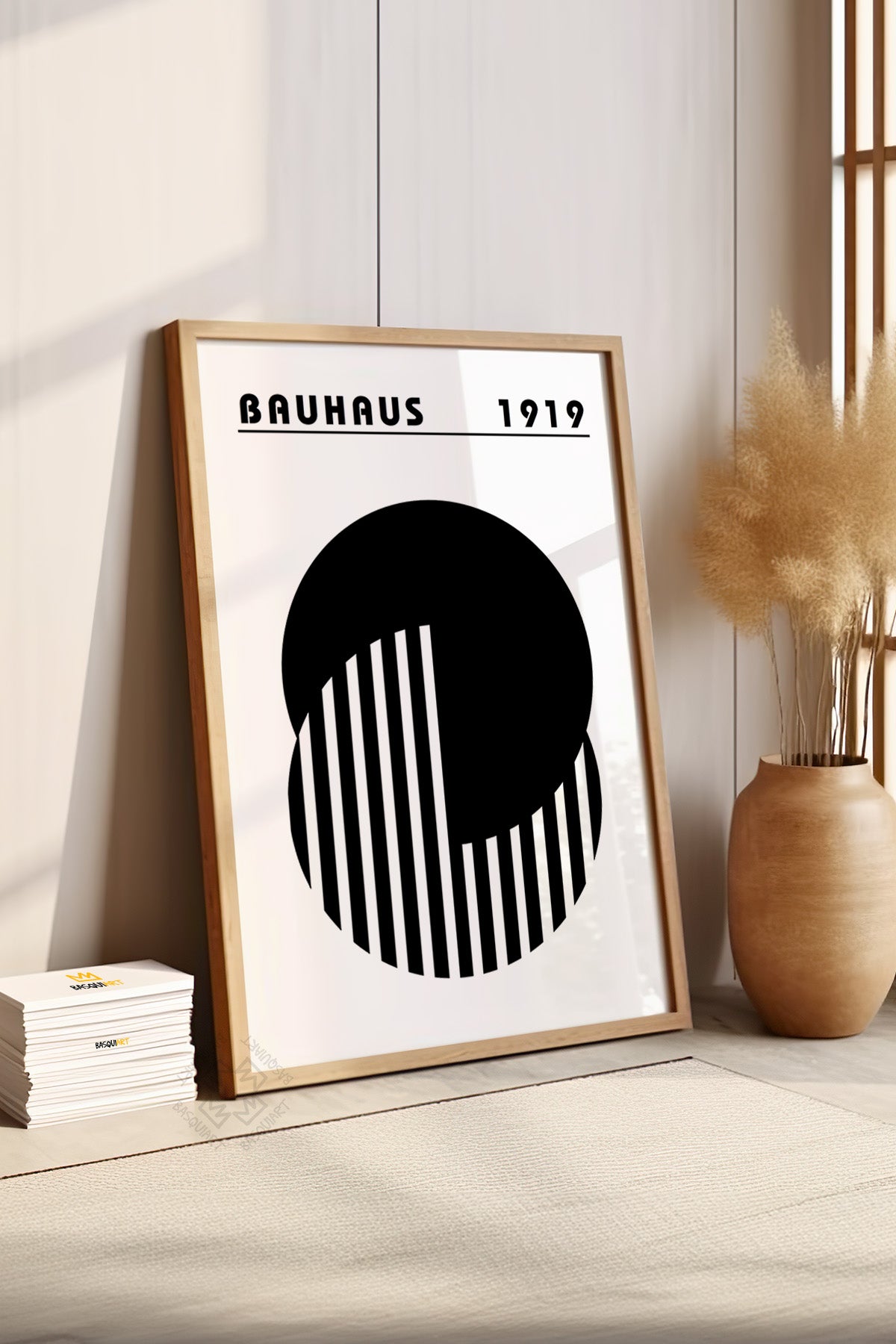 Bauhaus Serisi Ahşap Çerçeveli Poster, Tablo No:50