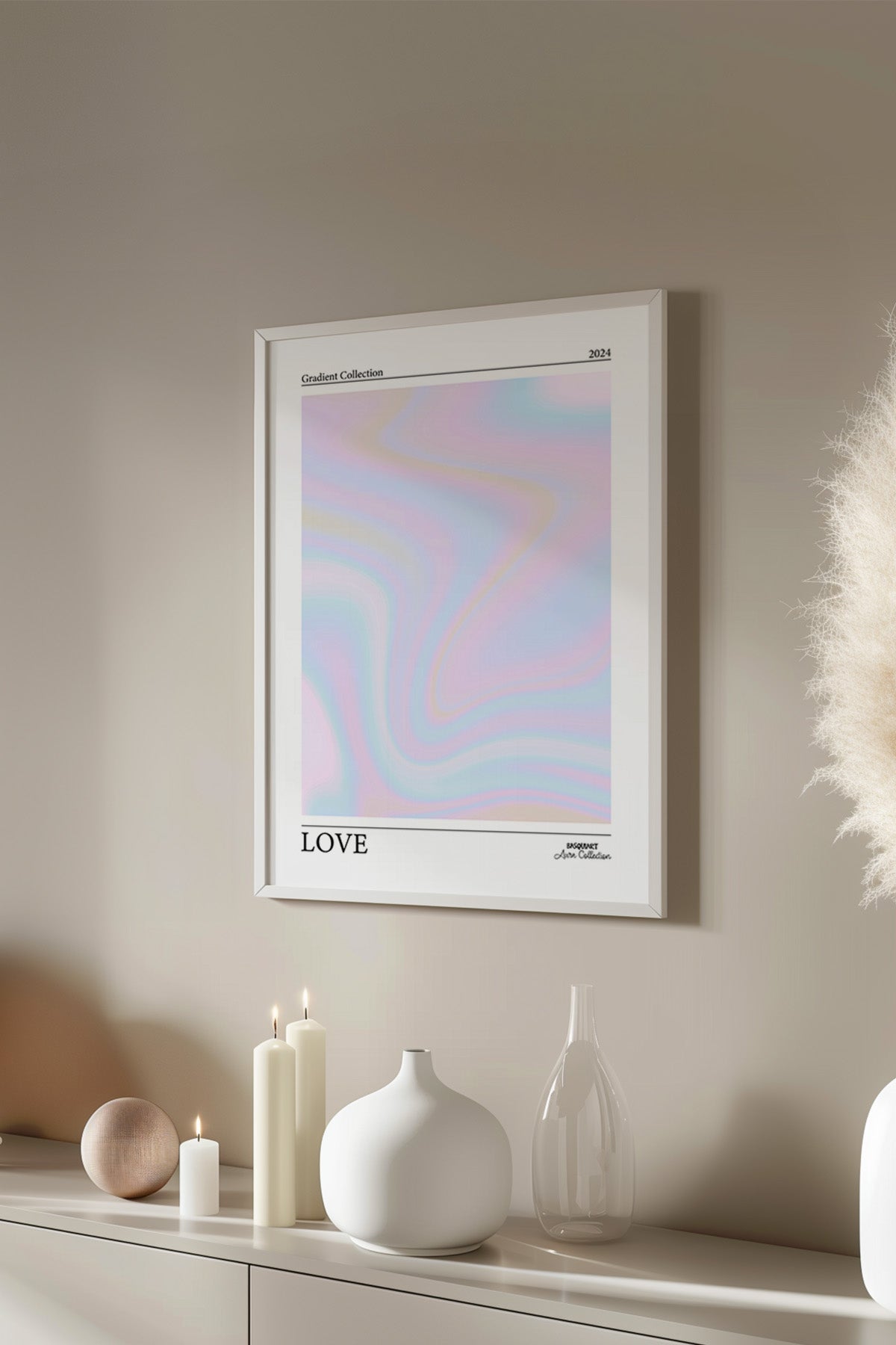 Aura Serisi Beyaz Çerçeveli Poster, Tablo No:43