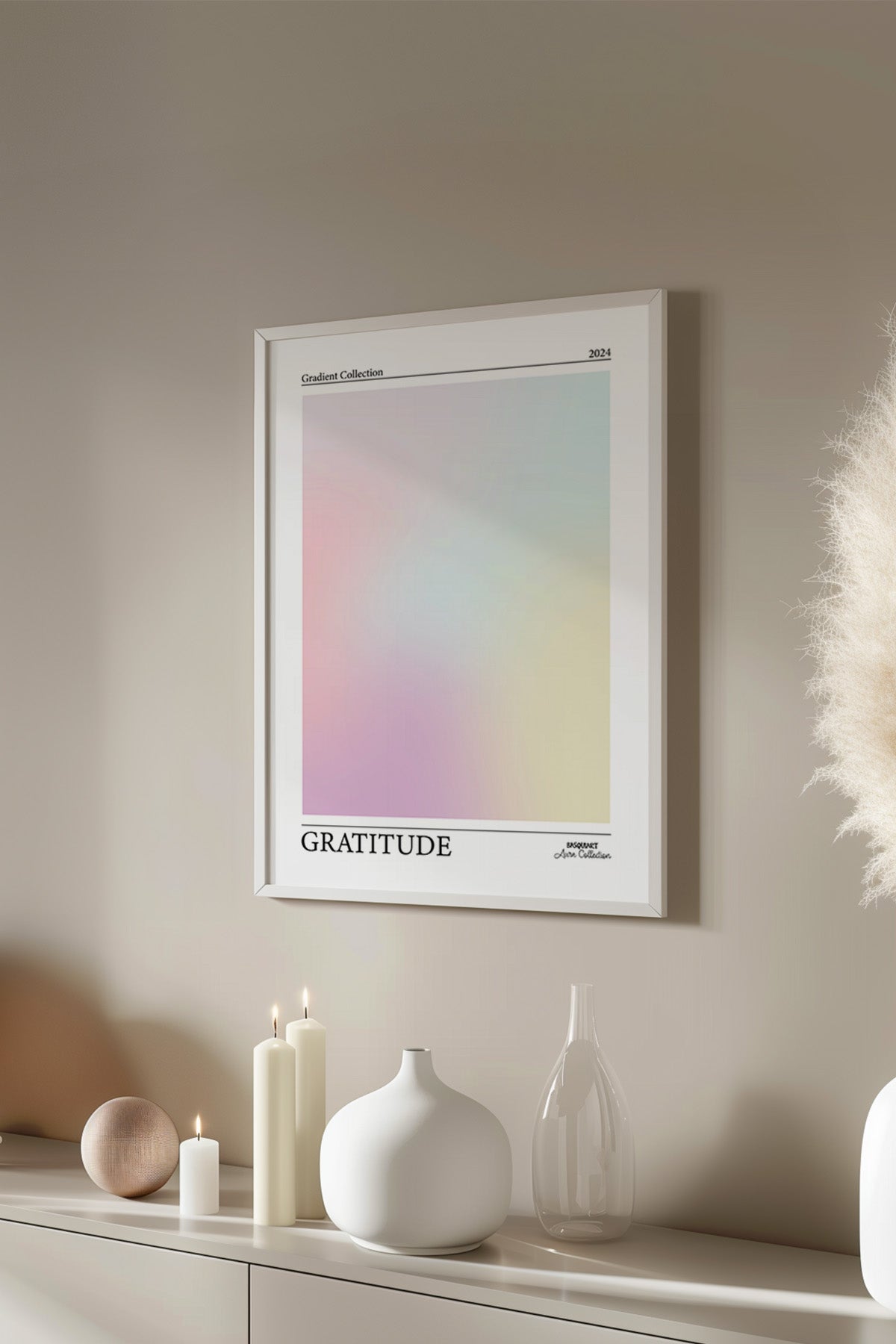 Aura Serisi Beyaz Çerçeveli Poster, Tablo No:37