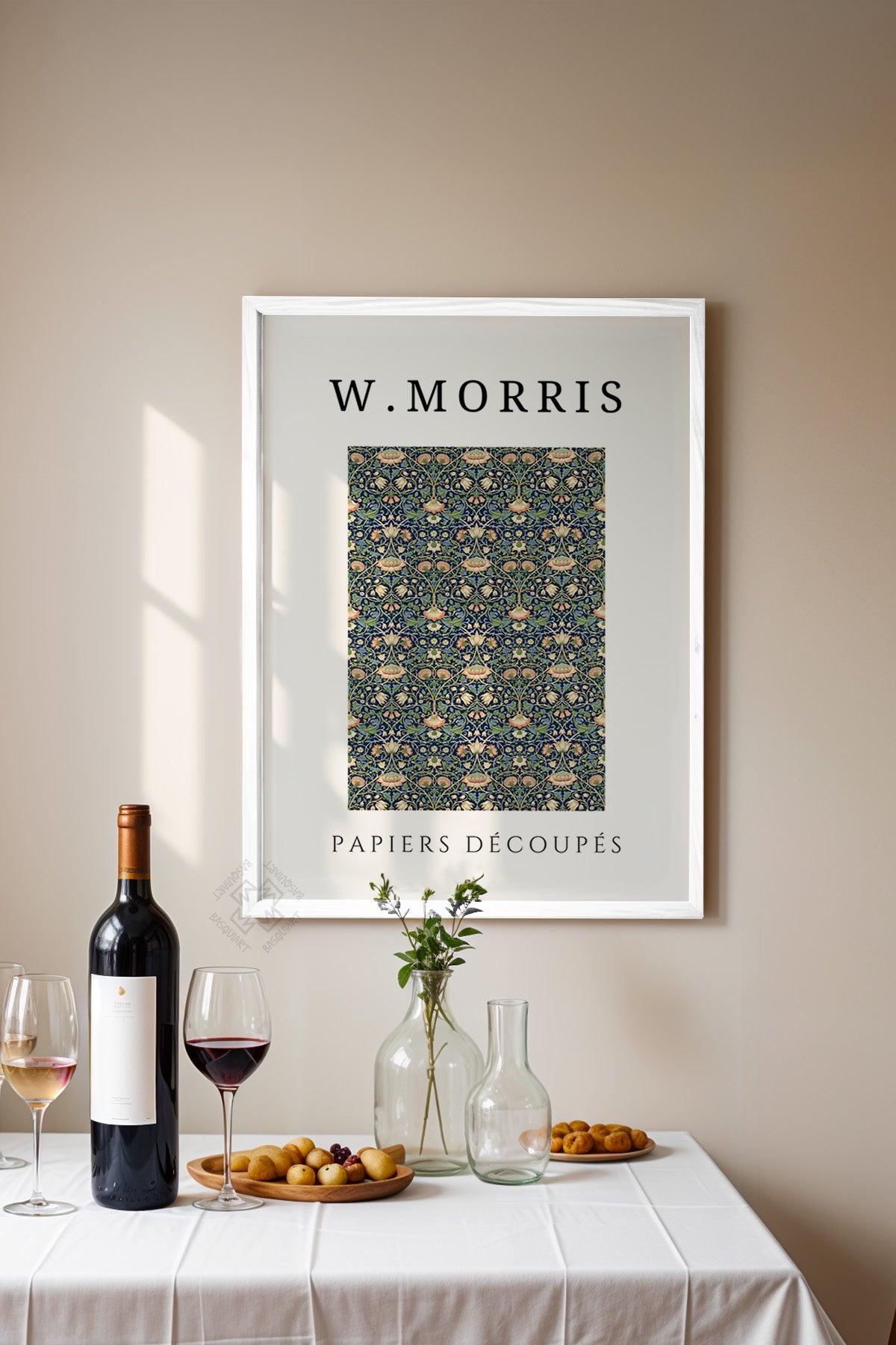 William Morris Serisi Beyaz Çerçeveli Poster, Tablo Duvar Dekoru No:24