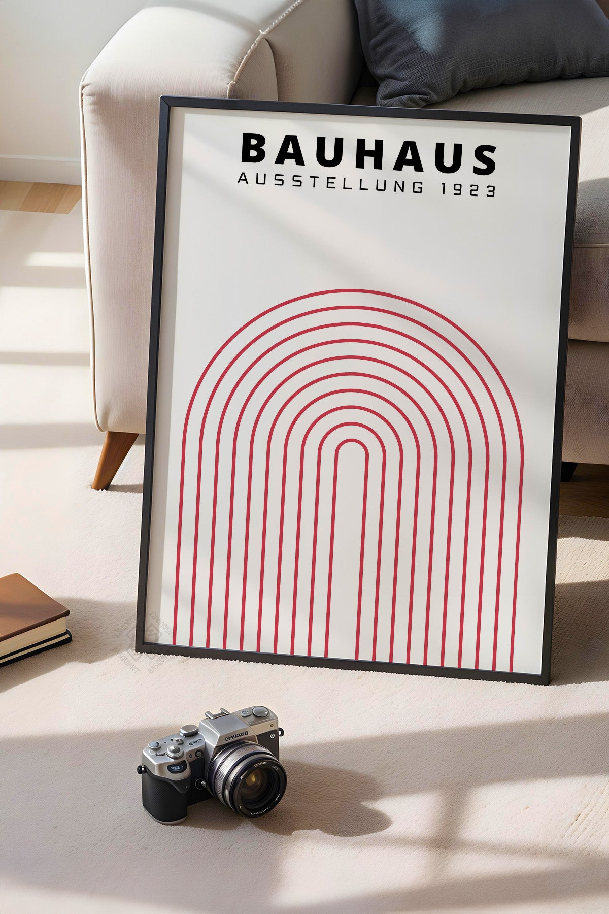 Bauhaus Serisi Siyah Çerçeveli Poster, Tablo No:113