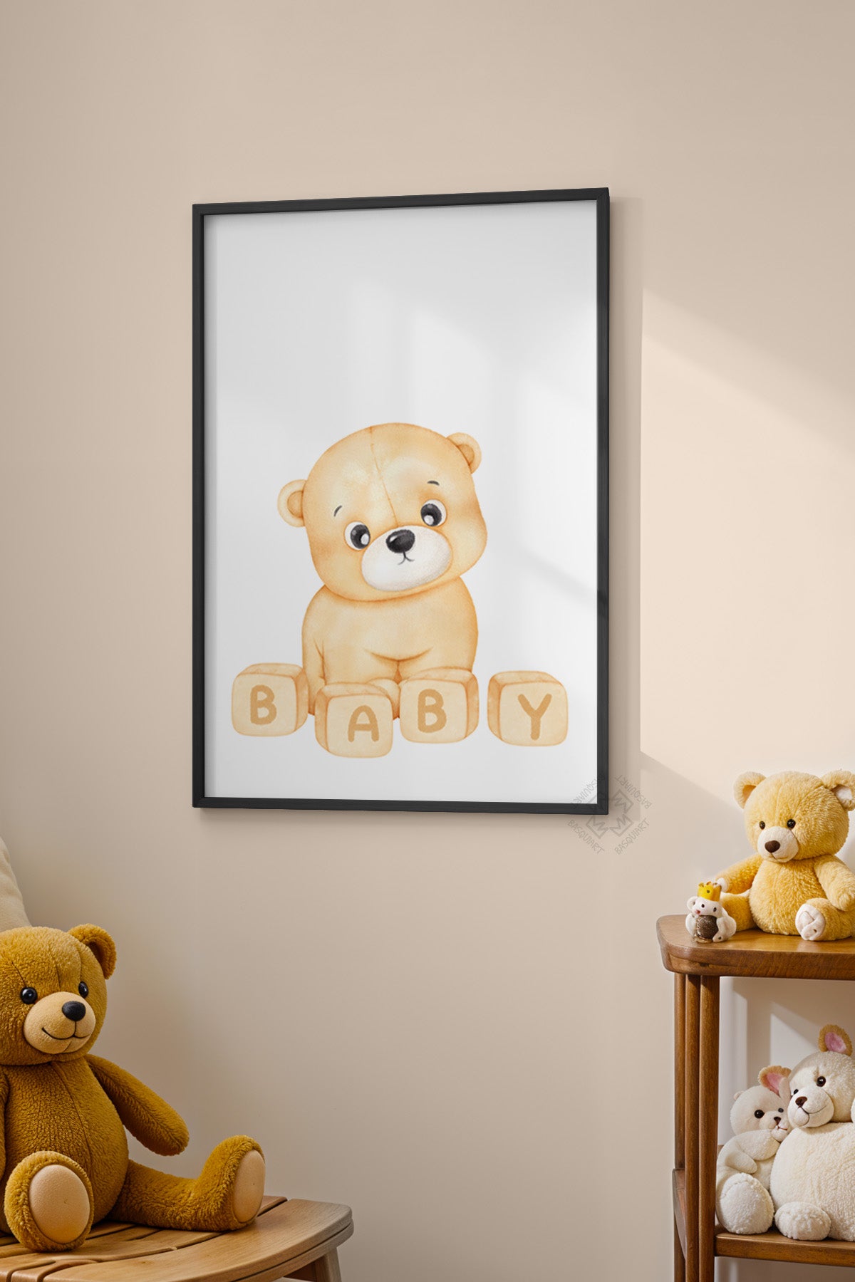 Çocuk Odası, Bebek Odası Siyah Çerçeveli Poster, Tablo No:18