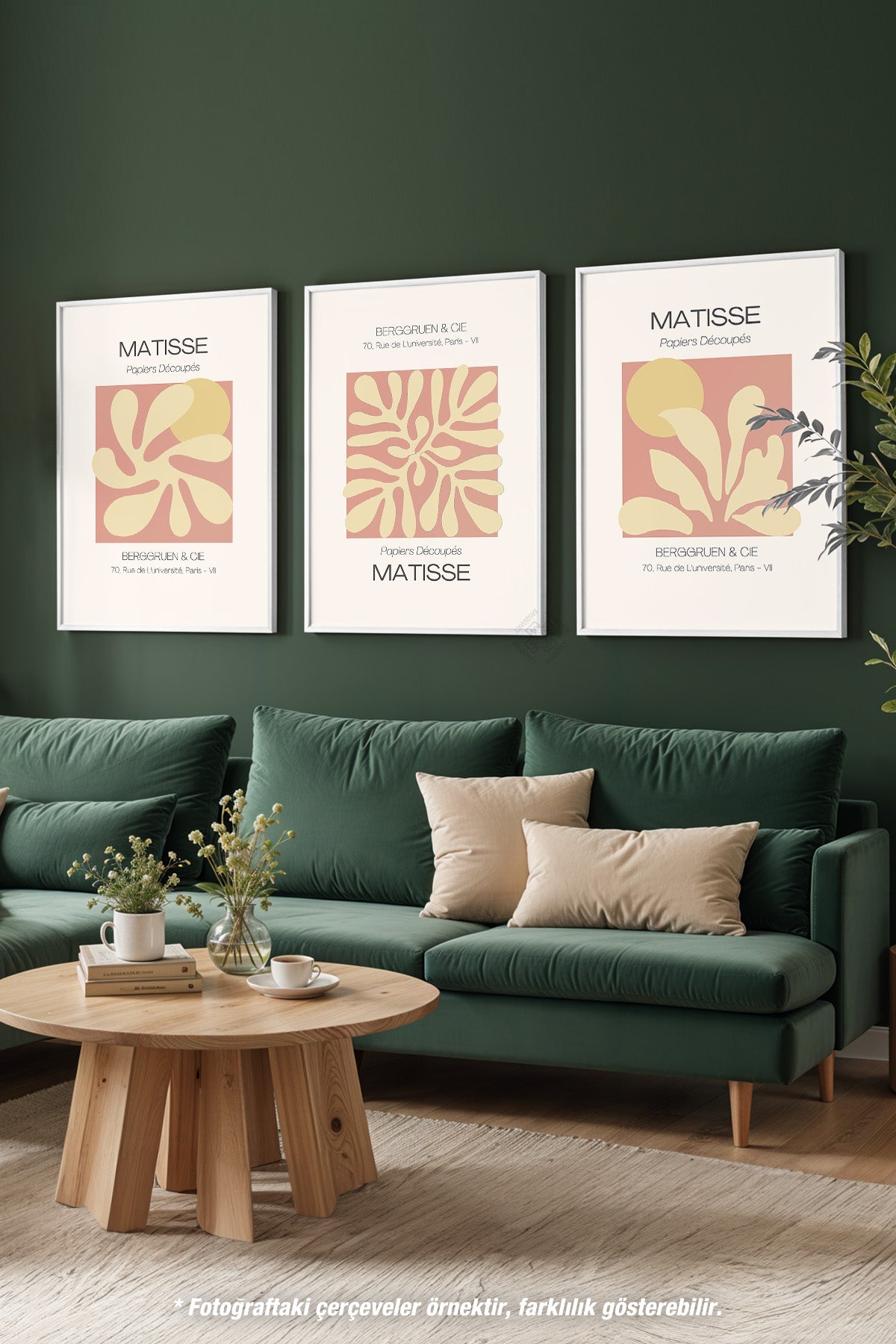 Dekoratif Matisse 3'lü Beyaz Çerçeveli Poster, Tablo Seti No:36