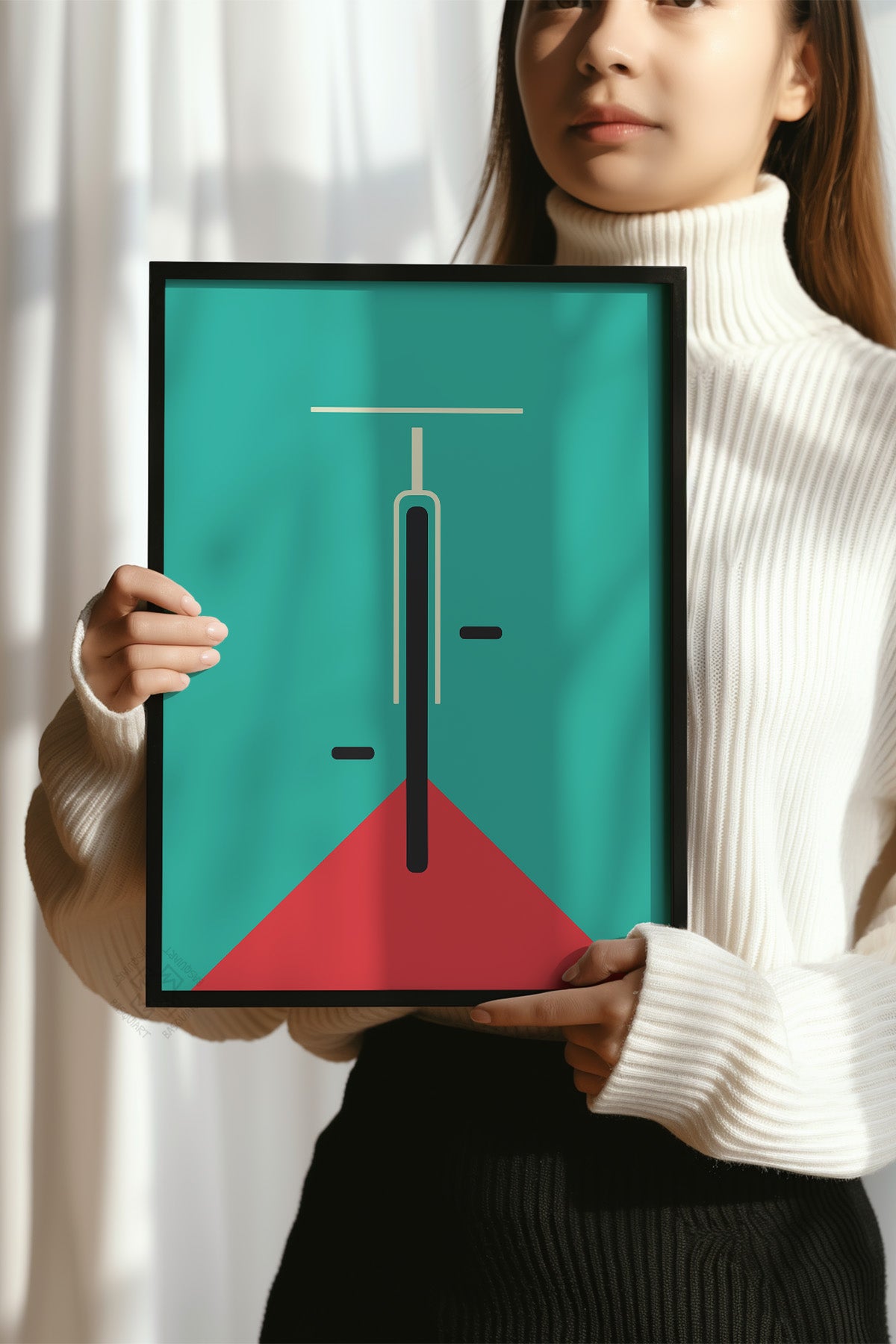 Bauhaus Serisi Siyah Çerçeveli Poster, Tablo No:59