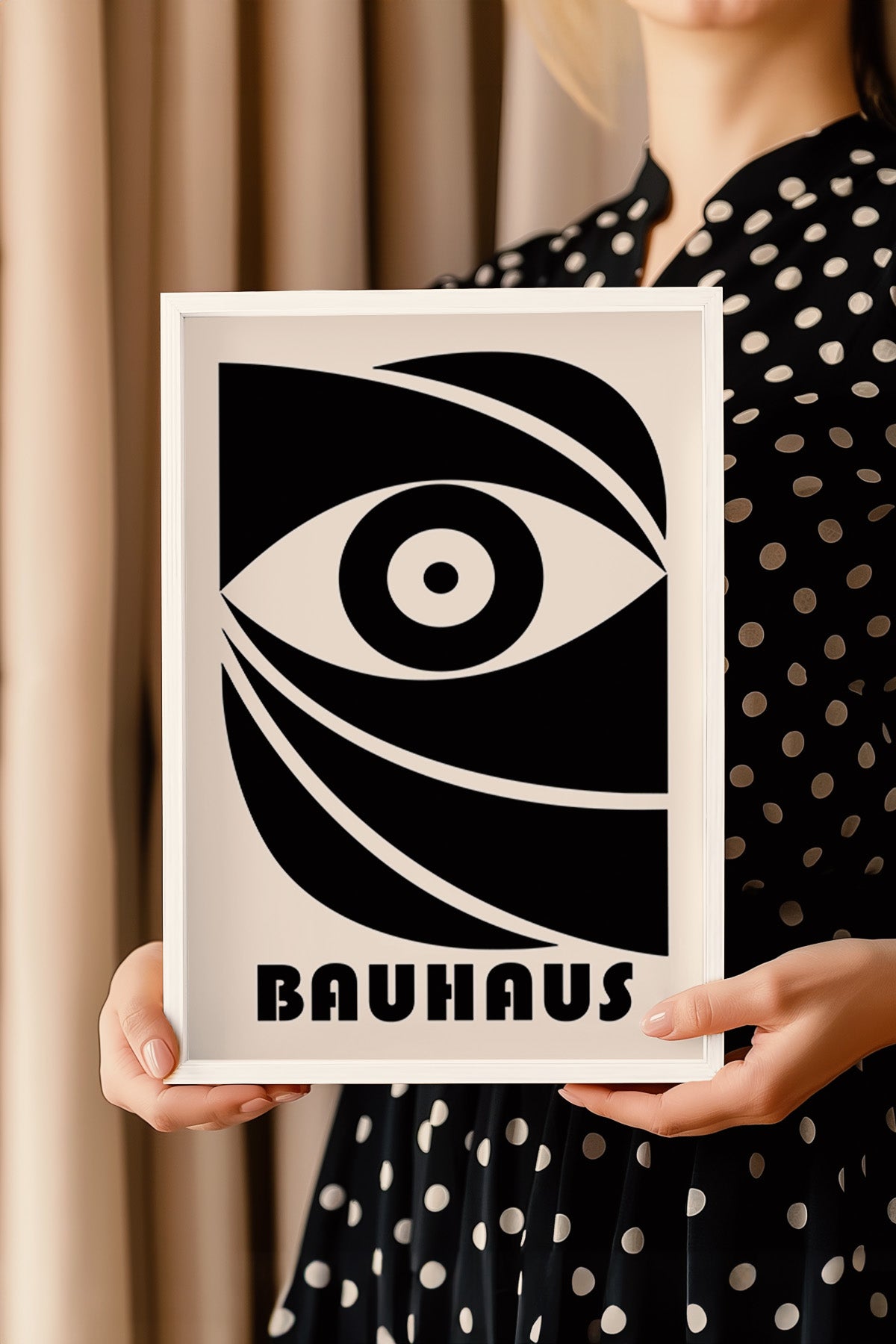 Bauhaus Serisi Beyaz Çerçeveli Poster, Tablo No:60