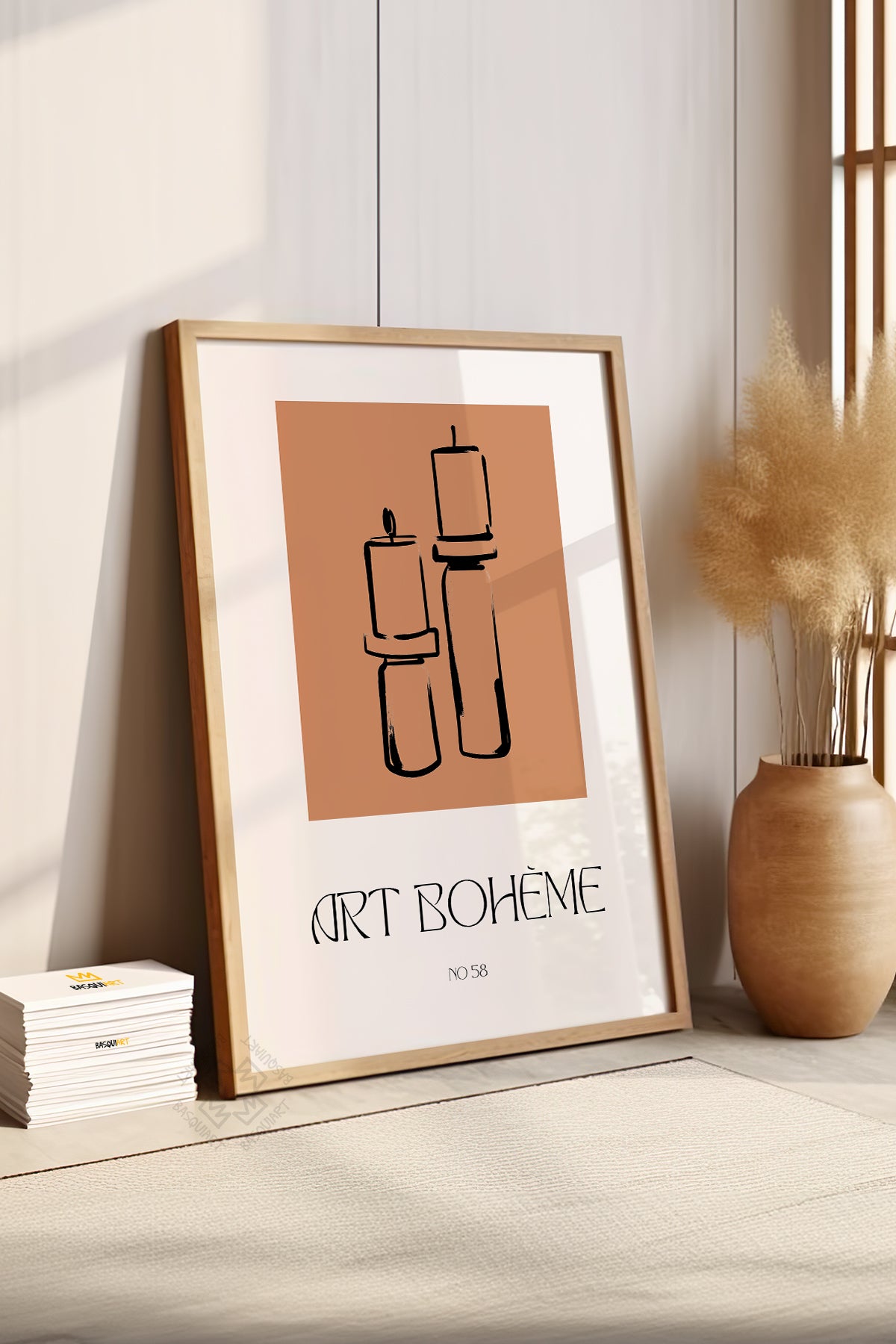 Bohemian Serisi Ahşap Çerçeveli Poster, Tablo No:66