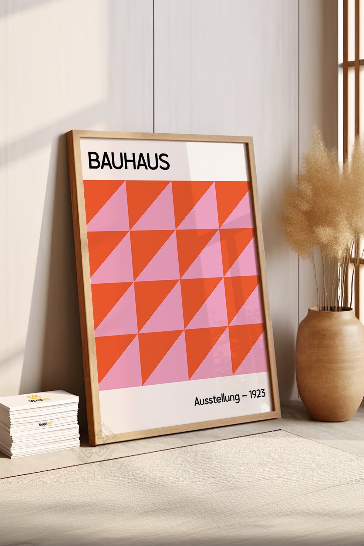 Bauhaus Serisi Ahşap Çerçeveli Poster, Tablo No:124