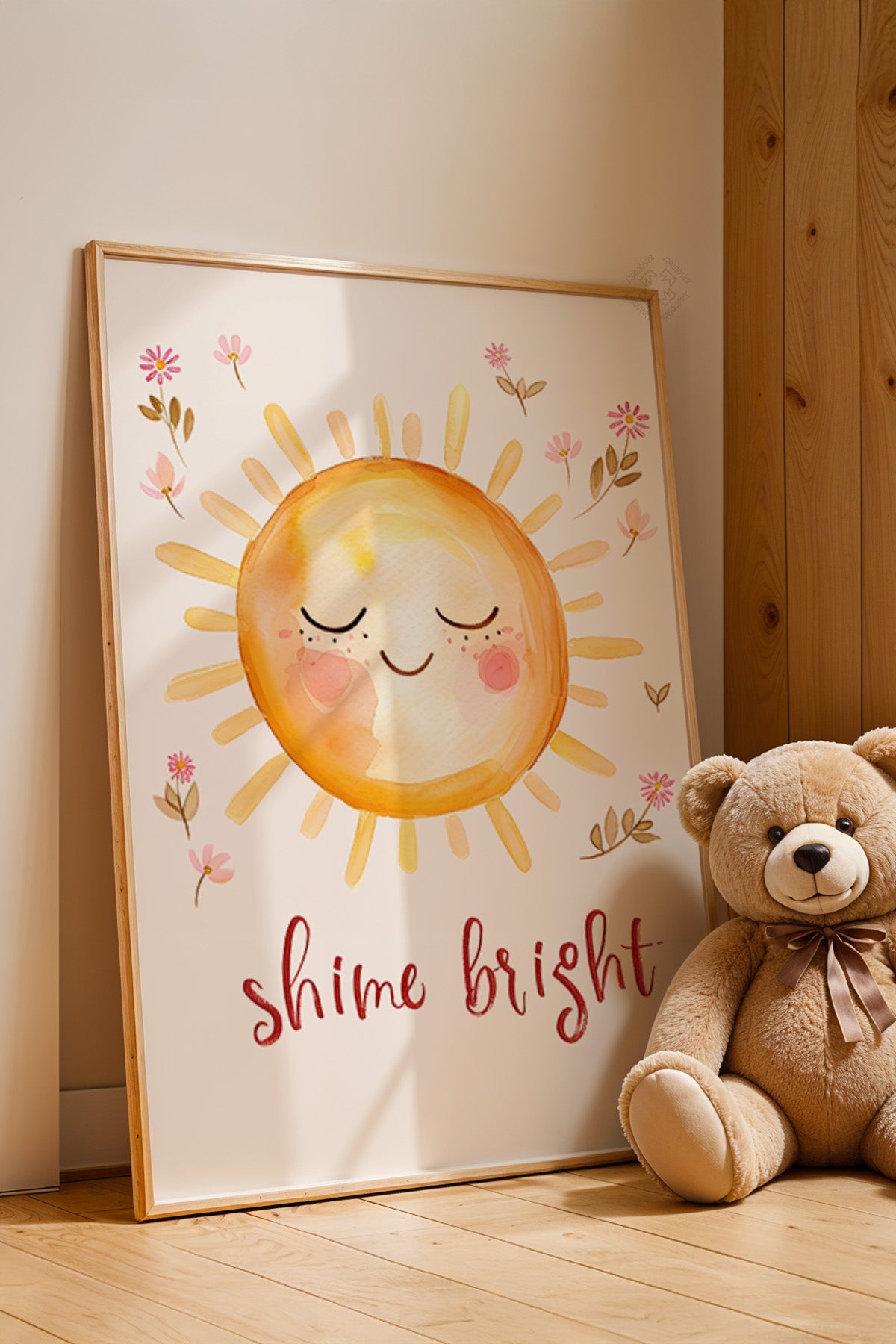 Çocuk Odası, Bebek Odası Ahşap Çerçeveli Poster, Tablo No:89