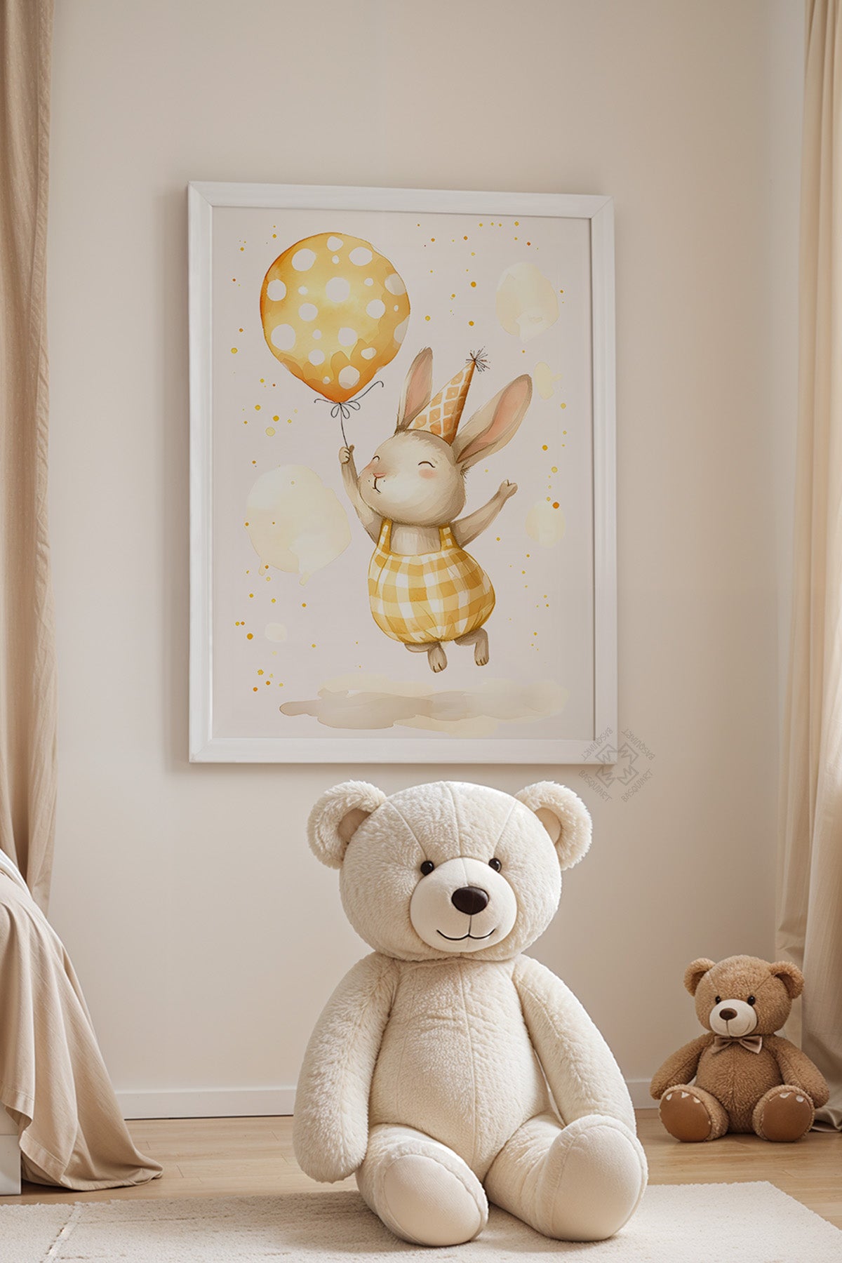 Çocuk Odası, Bebek Odası Beyaz Çerçeveli Poster, Tablo No:58