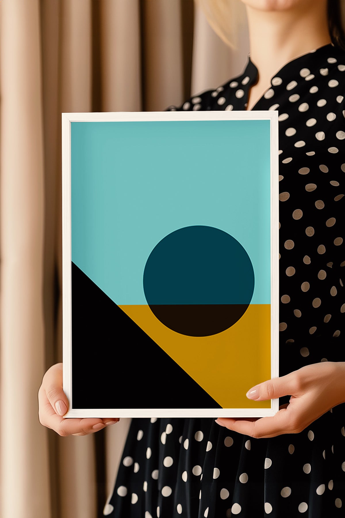 Bauhaus Serisi Beyaz Çerçeveli Poster, Tablo No:80