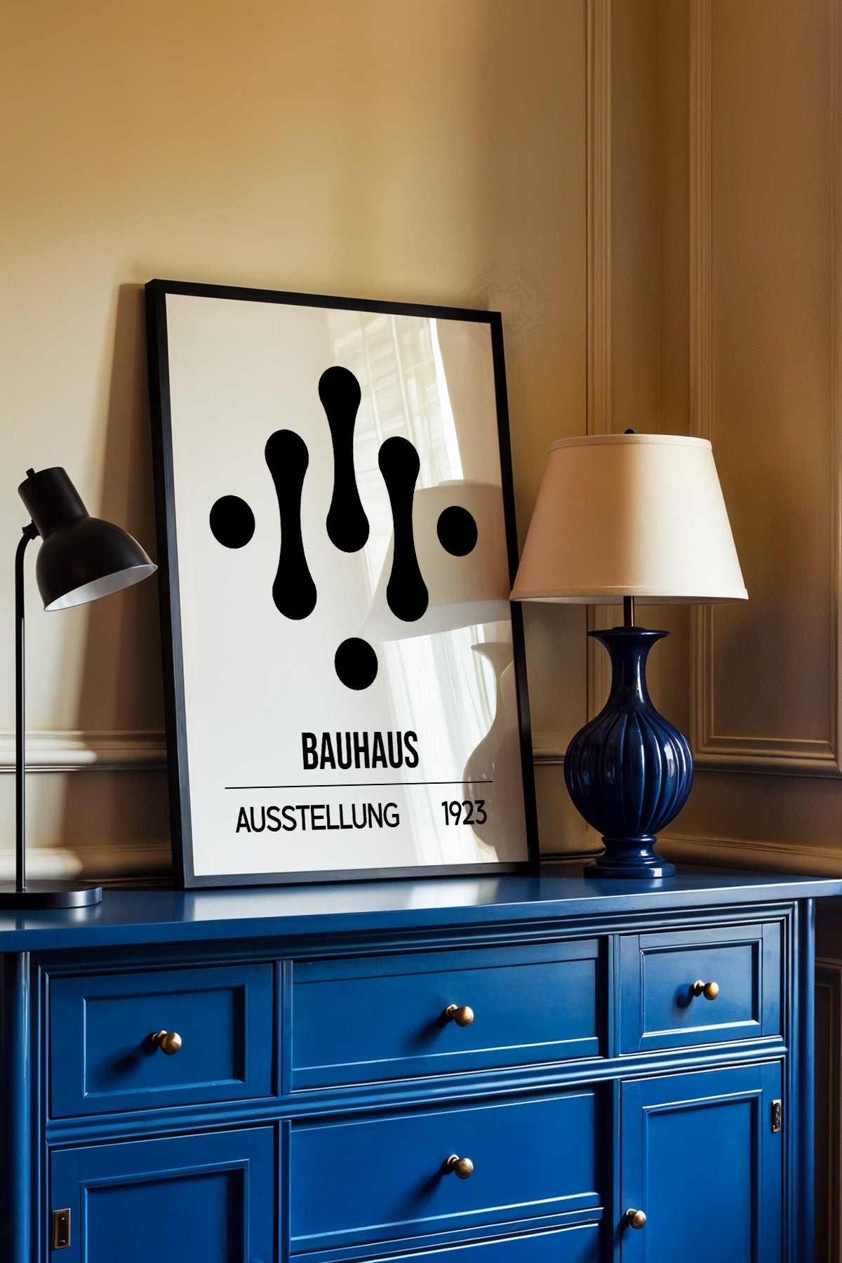 Bauhaus Serisi Siyah Çerçeveli Poster, Tablo No:125