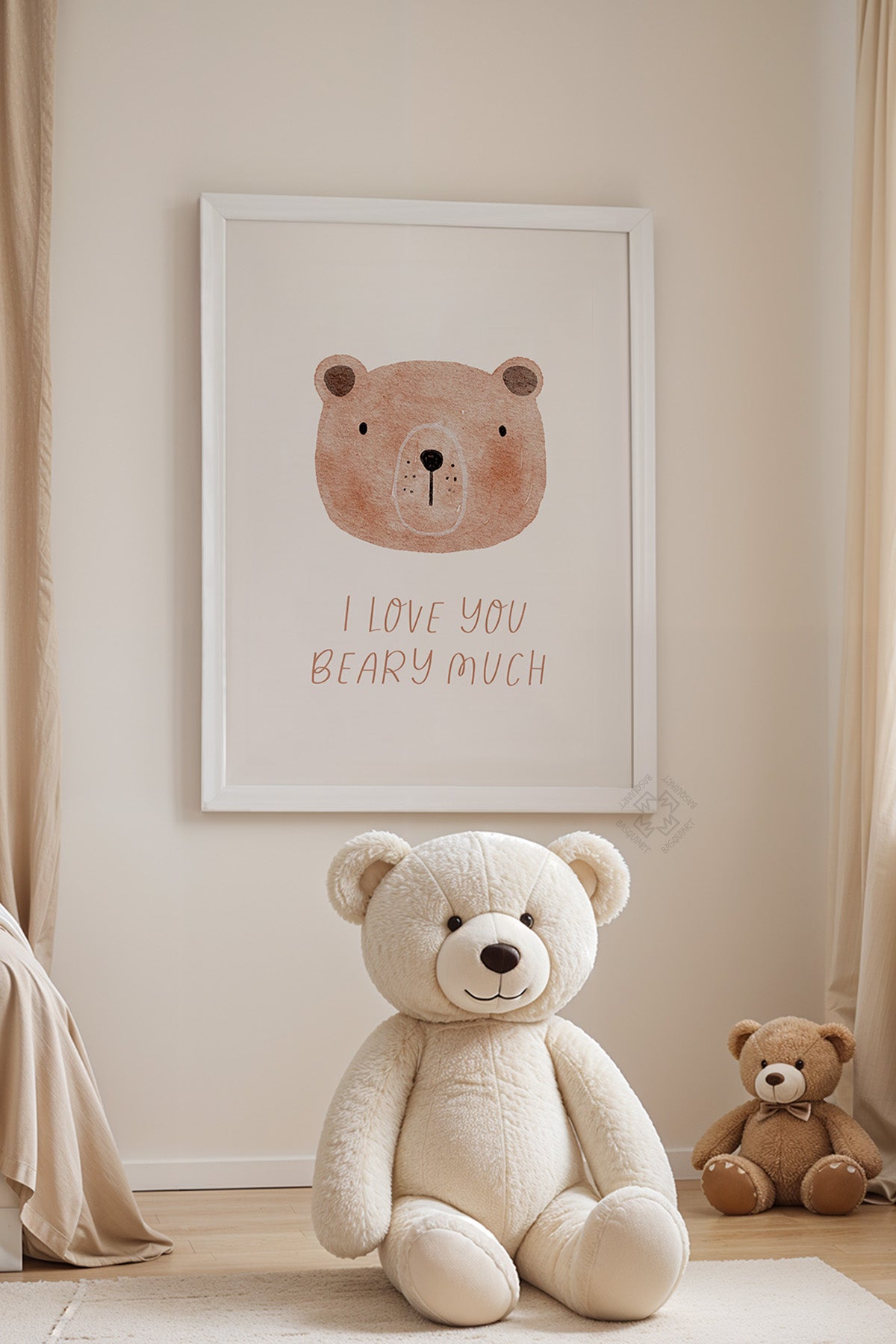 Çocuk Odası, Bebek Odası Beyaz Çerçeveli Poster, Tablo No:32