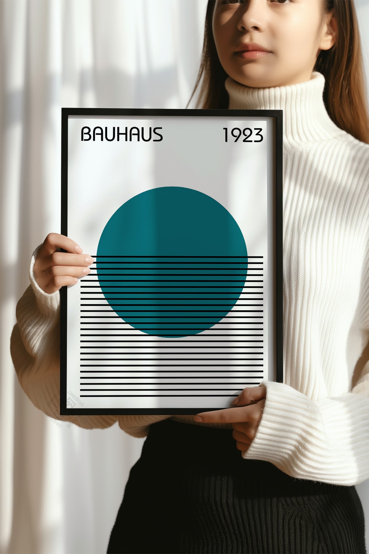 Bauhaus Serisi Siyah Çerçeveli Poster, Tablo No:39