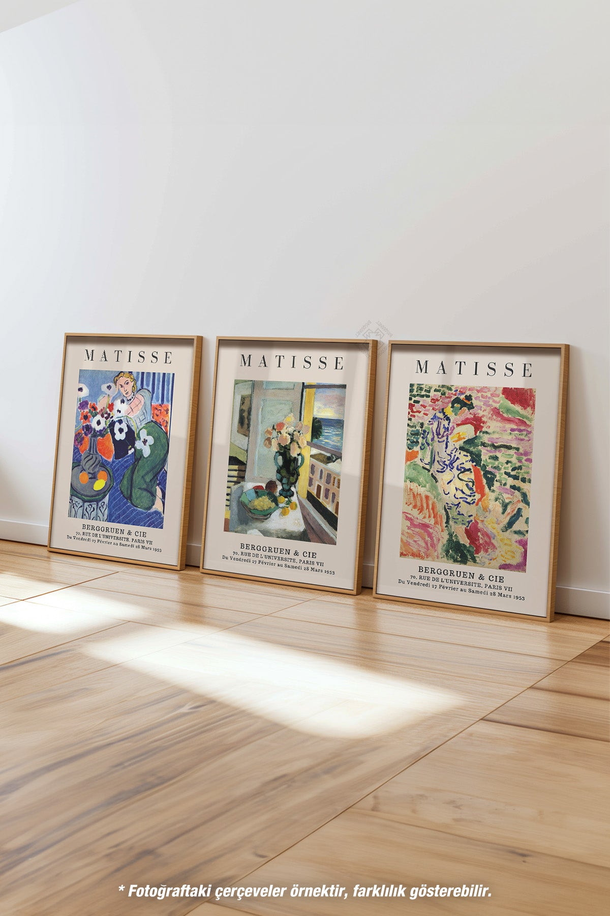 Matisse 3'lü Ahşap Çerçeveli Poster, Tablo Seti No:16
