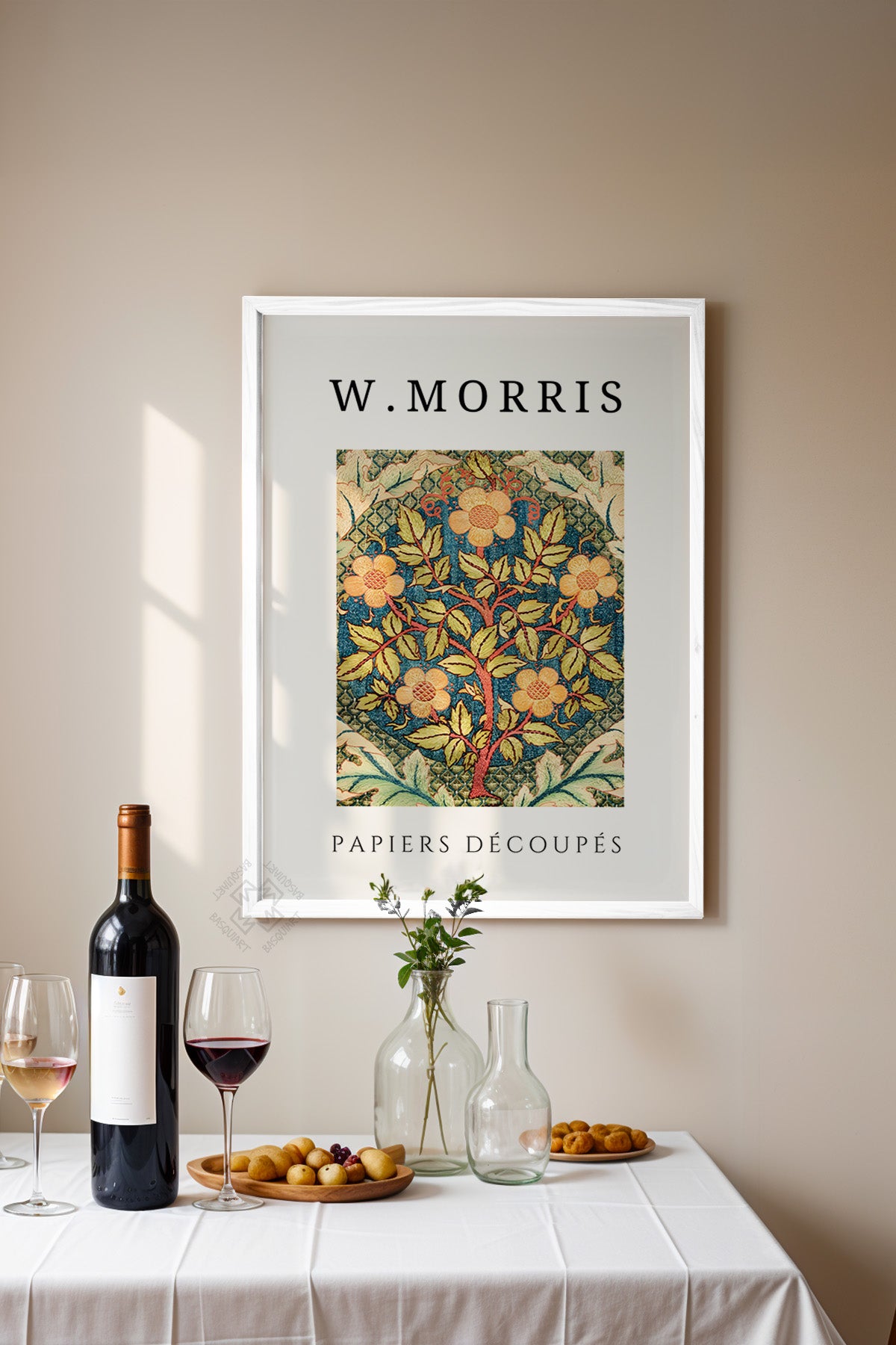 William Morris Serisi Beyaz Çerçeveli Poster, Tablo Duvar Dekoru No:20