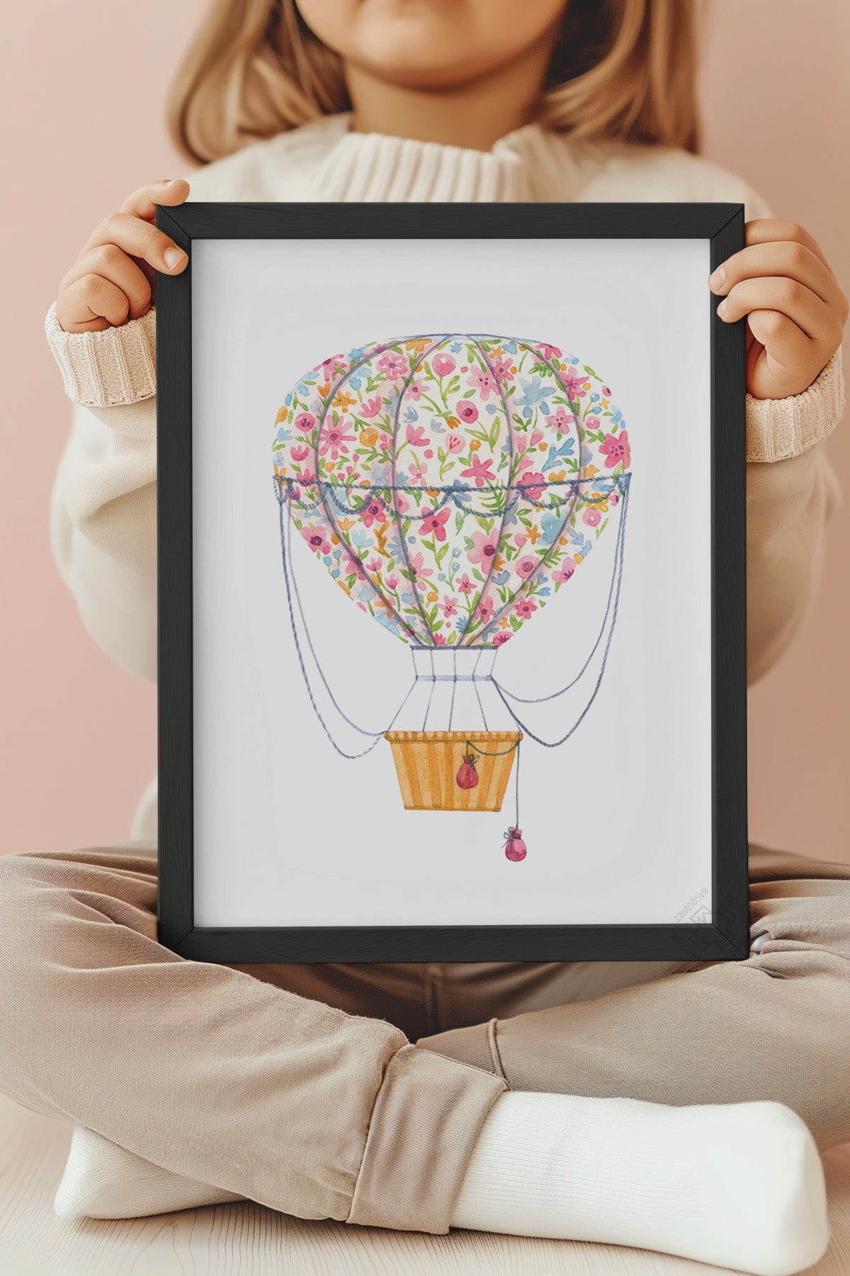 Çocuk Odası, Bebek Odası Siyah Çerçeveli Poster, Tablo No:5