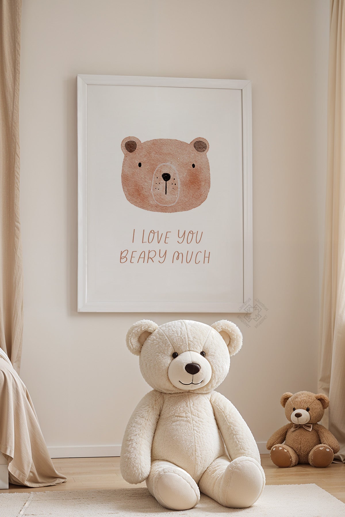 Çocuk Odası, Bebek Odası Beyaz Çerçeveli Poster, Tablo No:96
