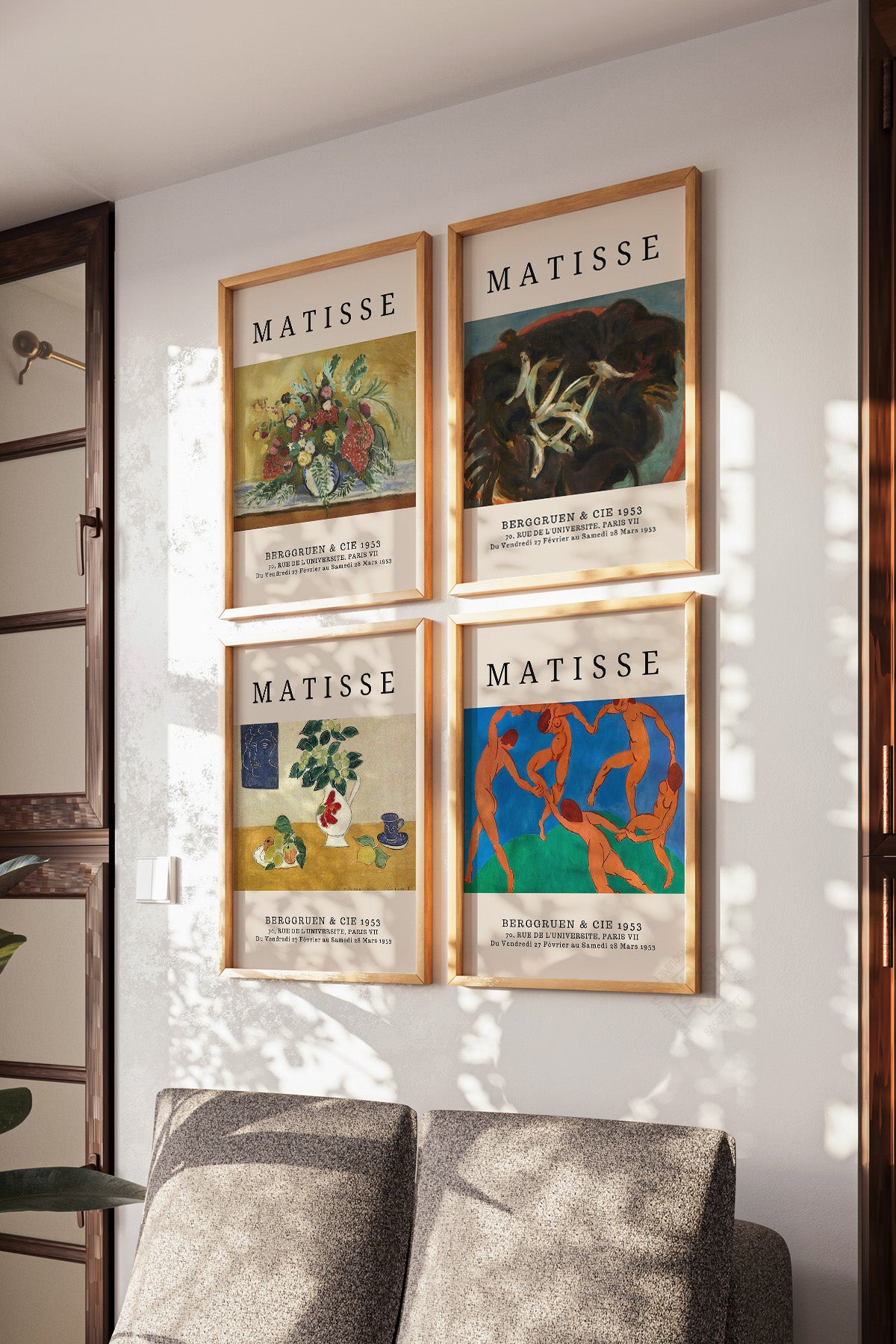 Matisse 4'lü Ahşap Çerçeveli Poster, Tablo Seti No:56