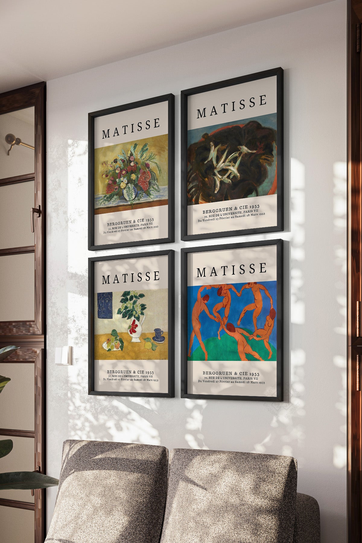 Matisse 4'lü Siyah Çerçeveli Poster, Tablo Seti No:56