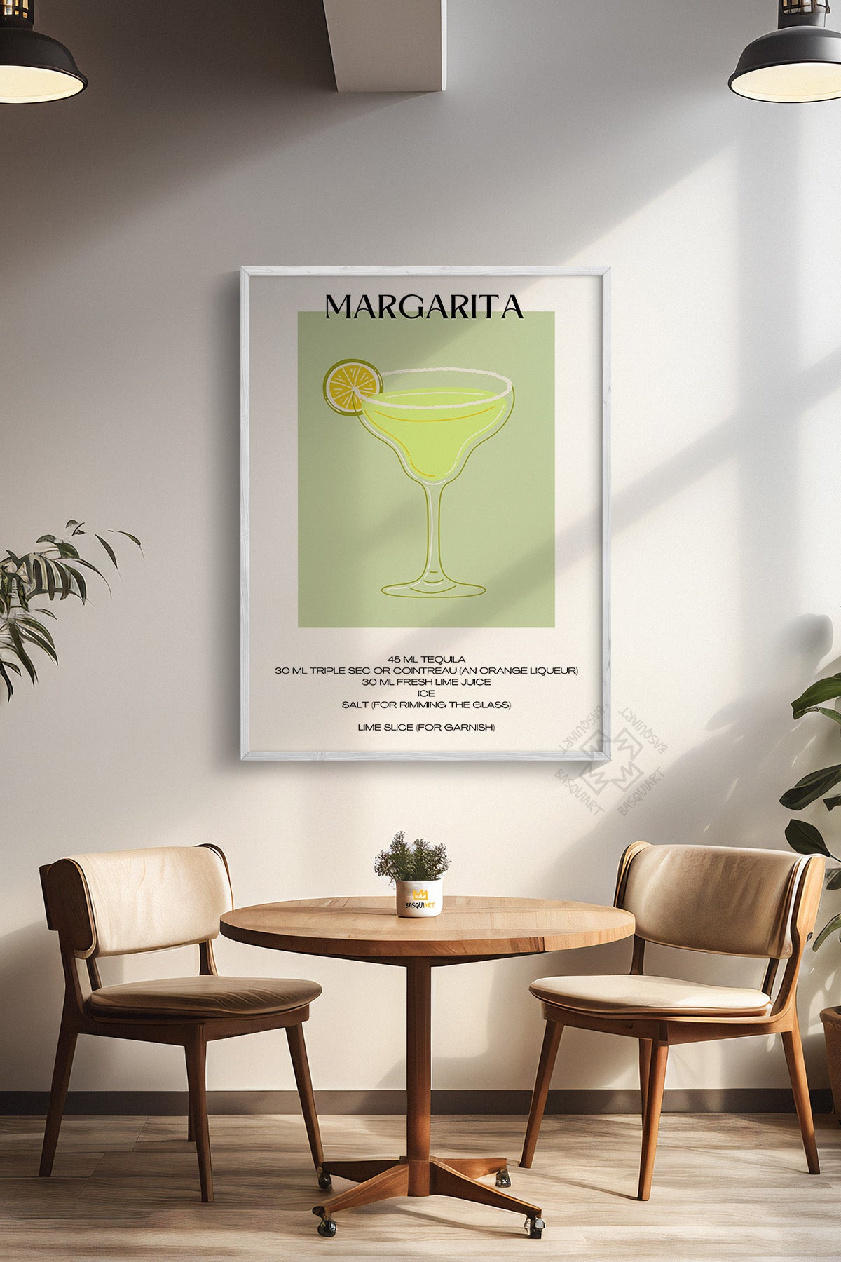 Kokteyl Serisi Beyaz Çerçeveli Poster, Tablo, Cafe, Restoran, Mutfak Duvar Dekoru No:20