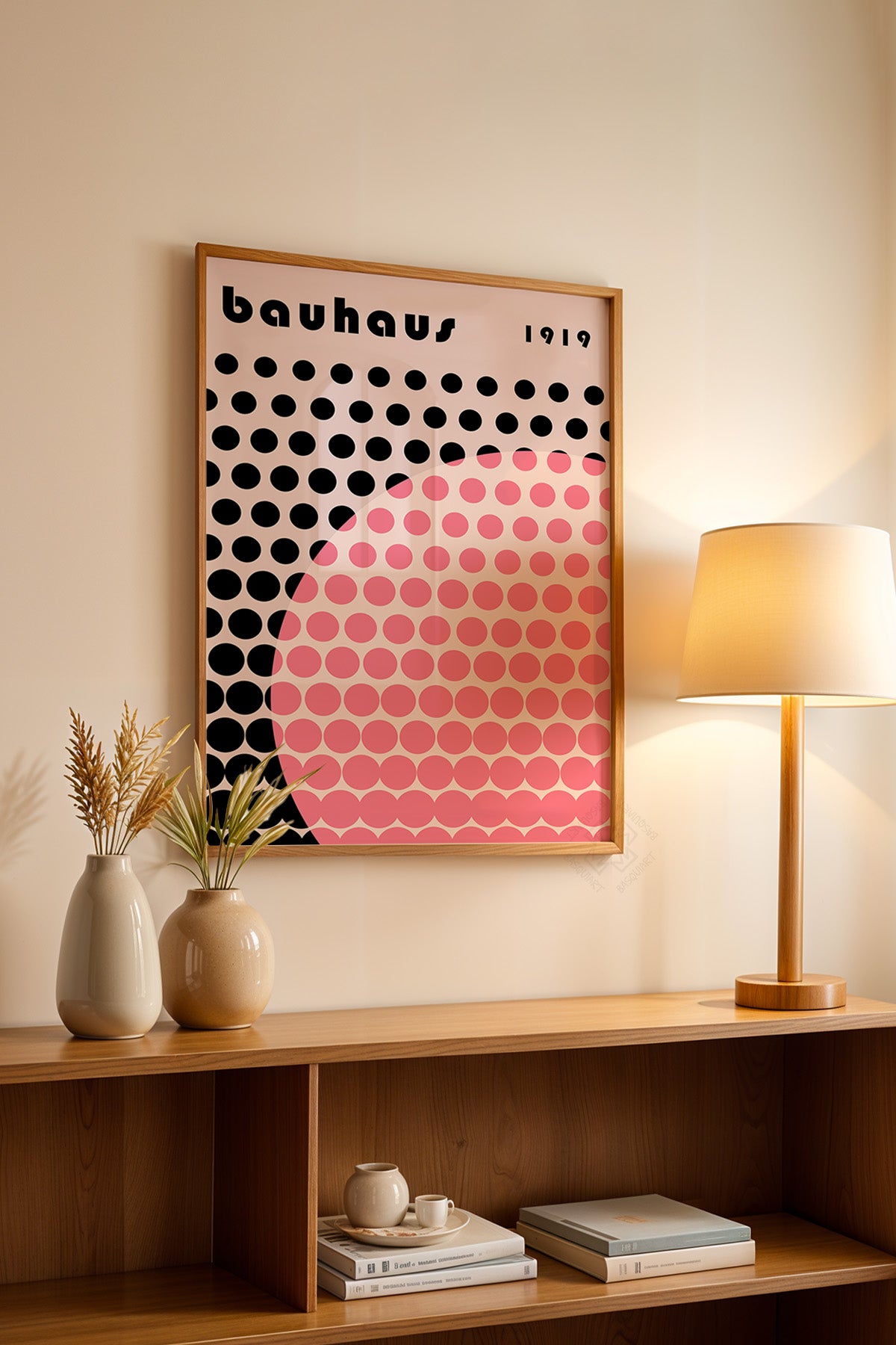 Bauhaus Serisi Ahşap Çerçeveli Poster, Tablo No:72