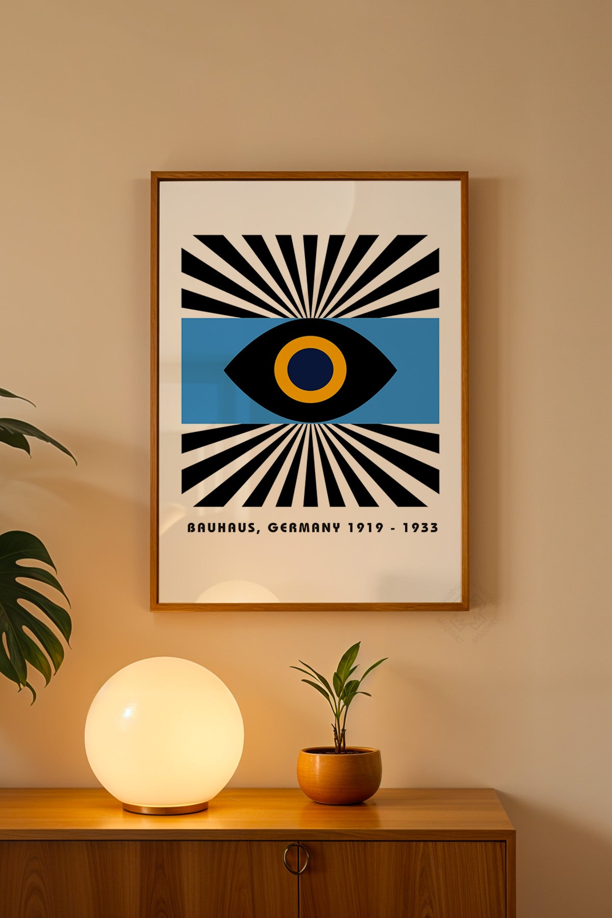 Bauhaus Serisi Ahşap Çerçeveli Poster, Tablo No:114