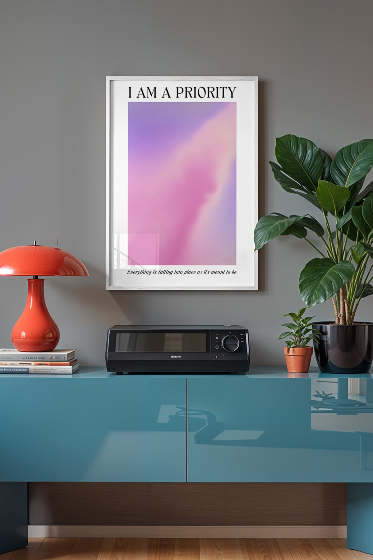 Aura Serisi Beyaz Çerçeveli Poster, Tablo No:128