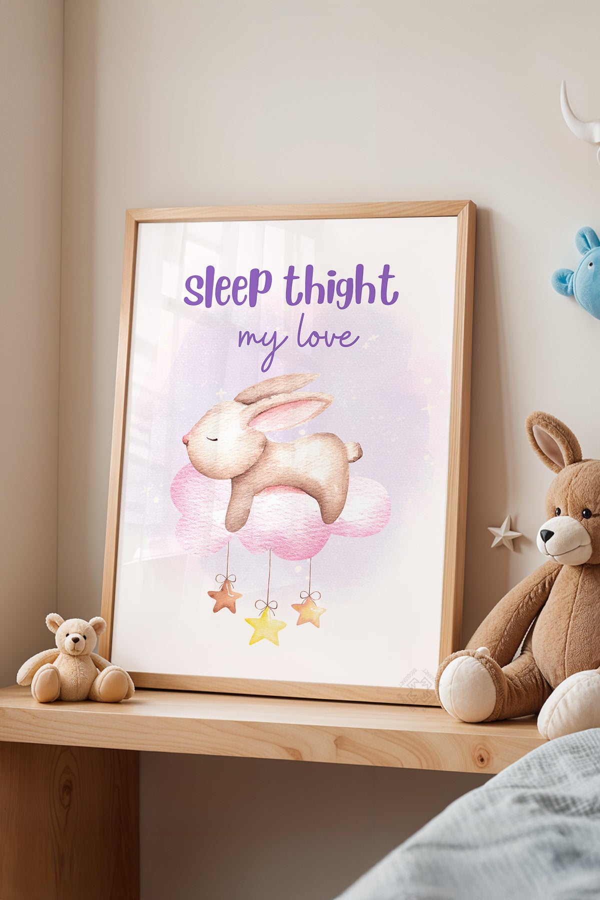 Çocuk Odası, Bebek Odası Ahşap Çerçeveli Poster, Tablo No:28