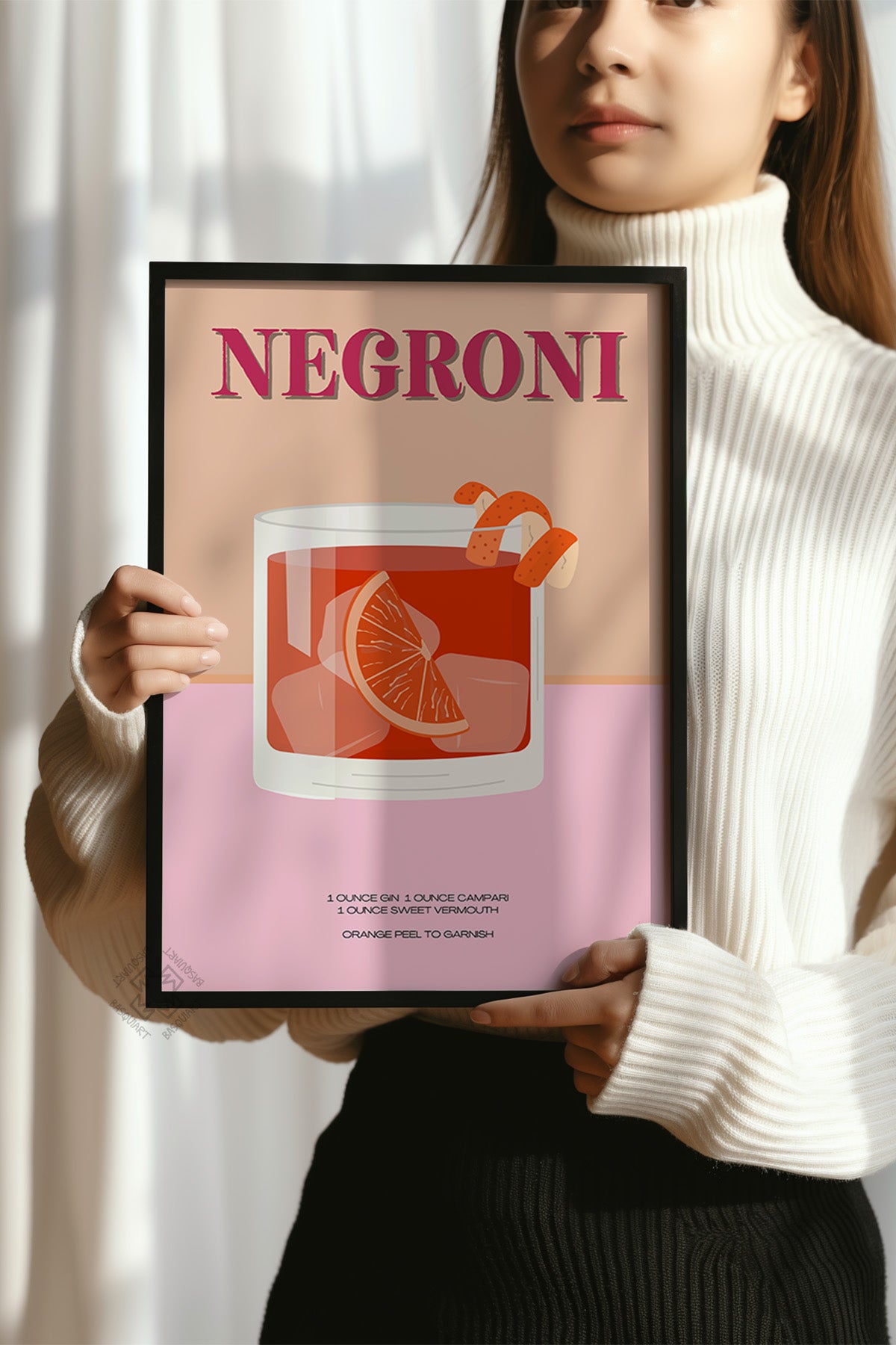 Kokteyl Serisi Siyah Çerçeveli Poster, Tablo, Cafe, Restoran, Mutfak Duvar Dekoru No:55