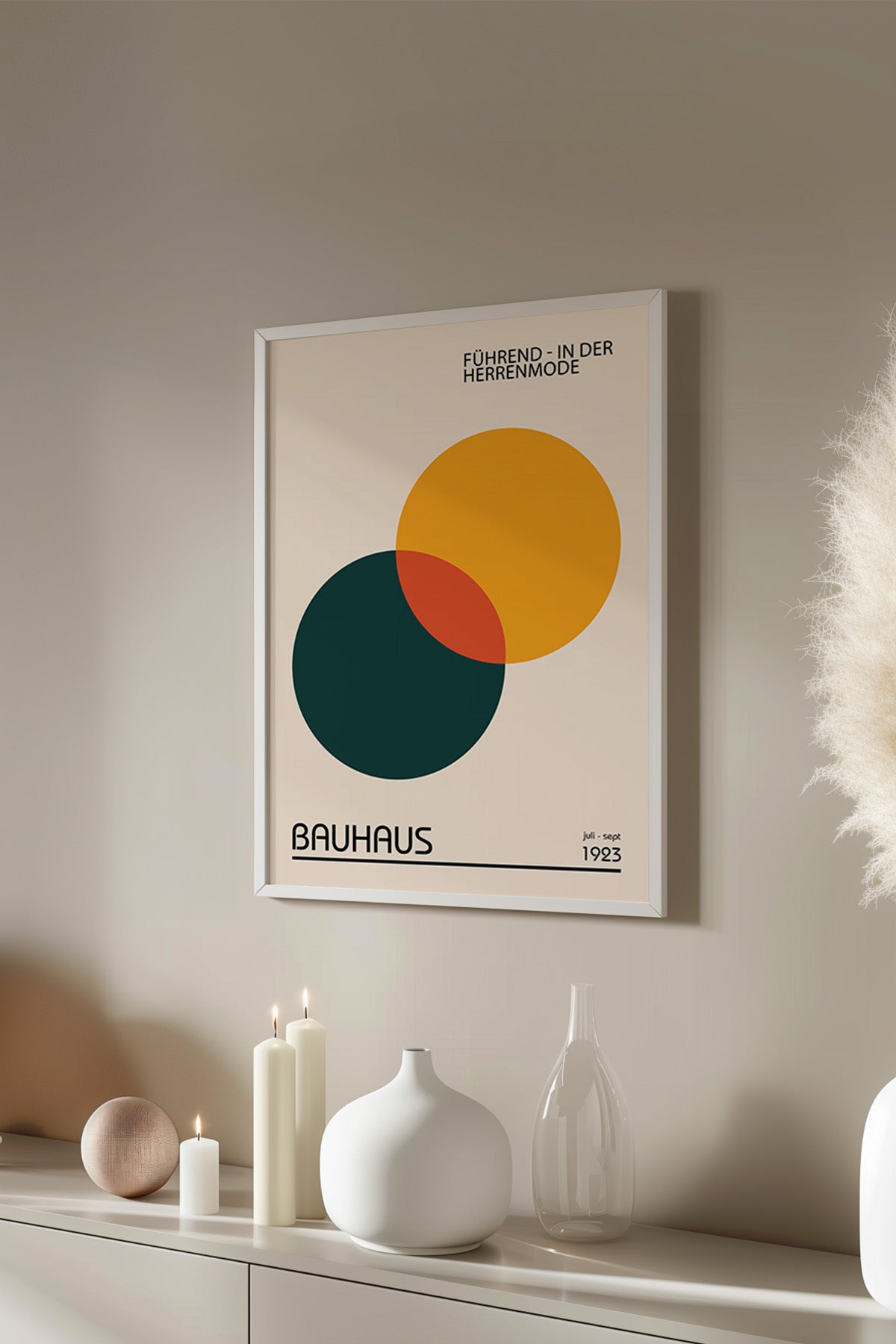Bauhaus Serisi Beyaz Çerçeveli Poster, Tablo No:22