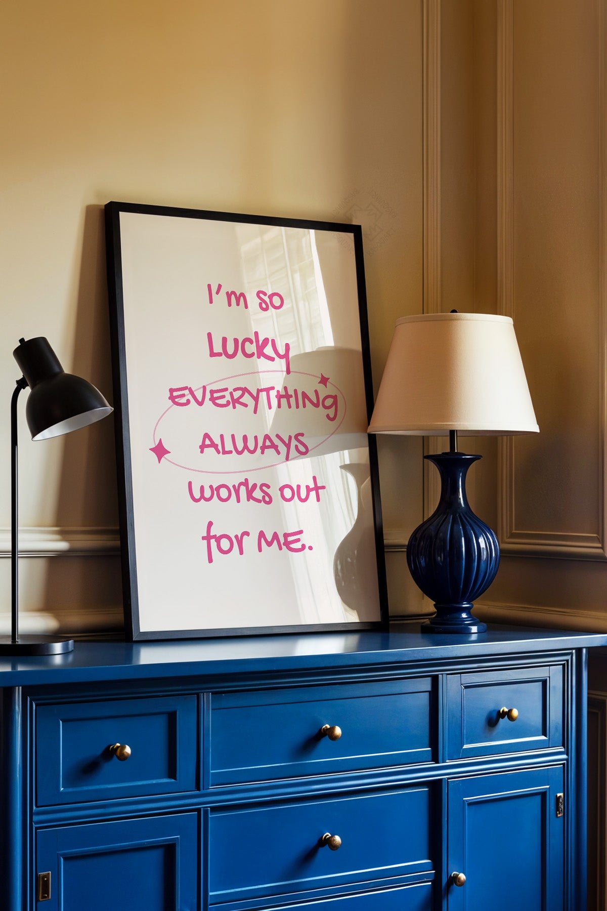 Lucky You Serisi Siyah Çerçeveli Poster, Tablo Duvar Dekoru No:48