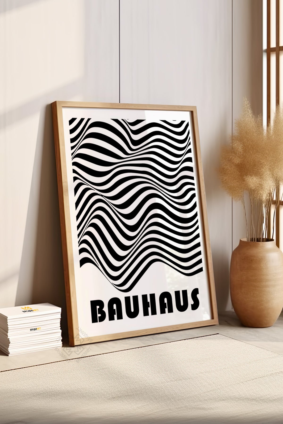Bauhaus Serisi Ahşap Çerçeveli Poster, Tablo No:69