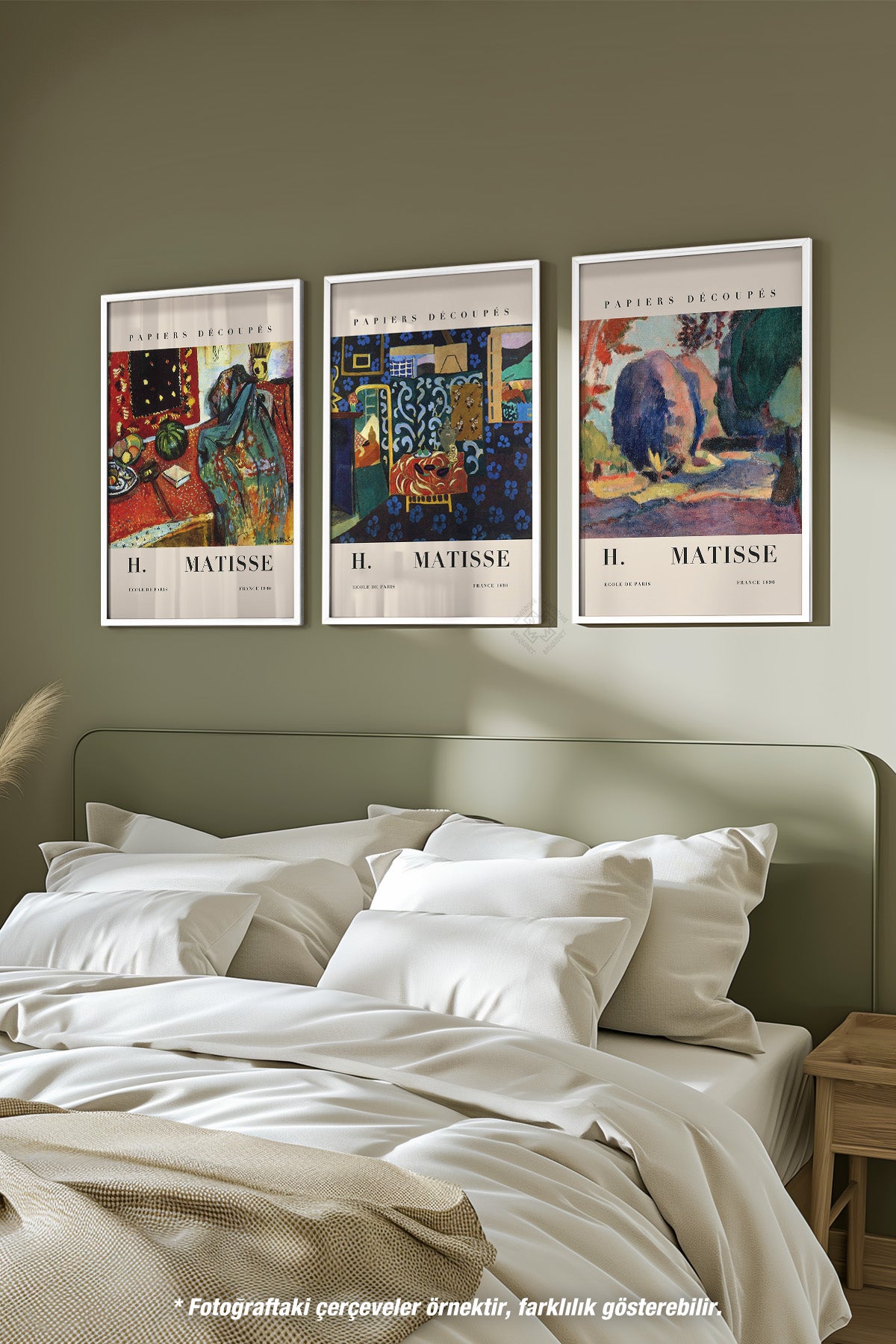 Henri Matisse 3'lü Beyaz Çerçeveli Poster, Tablo Seti No:18