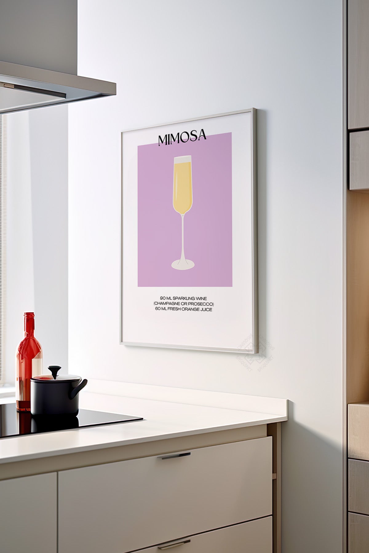 Kokteyl Serisi Beyaz Çerçeveli Poster, Tablo, Cafe, Restoran, Mutfak Duvar Dekoru No:25