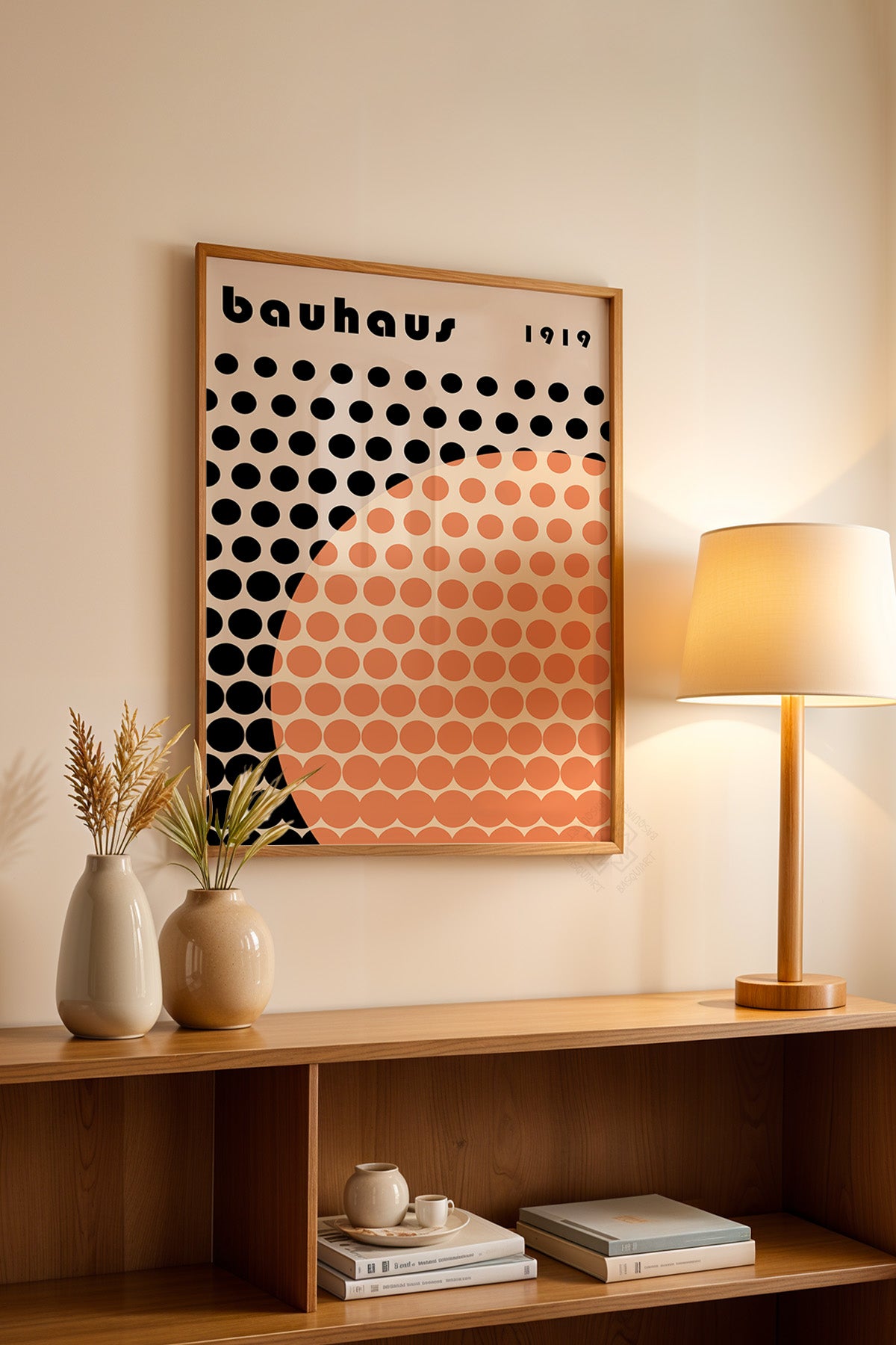Bauhaus Serisi Ahşap Çerçeveli Poster, Tablo No:71