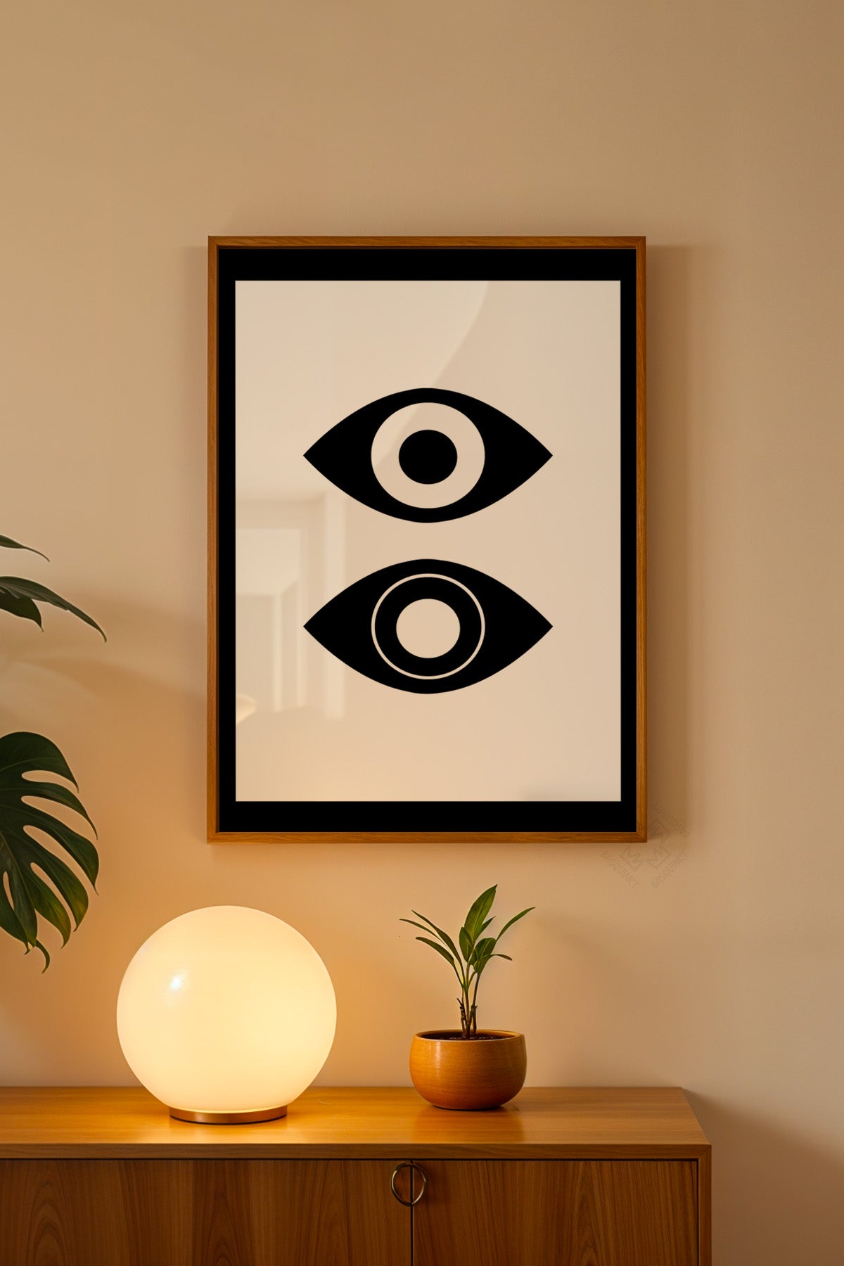 Bauhaus Serisi Ahşap Çerçeveli Poster, Tablo No:44