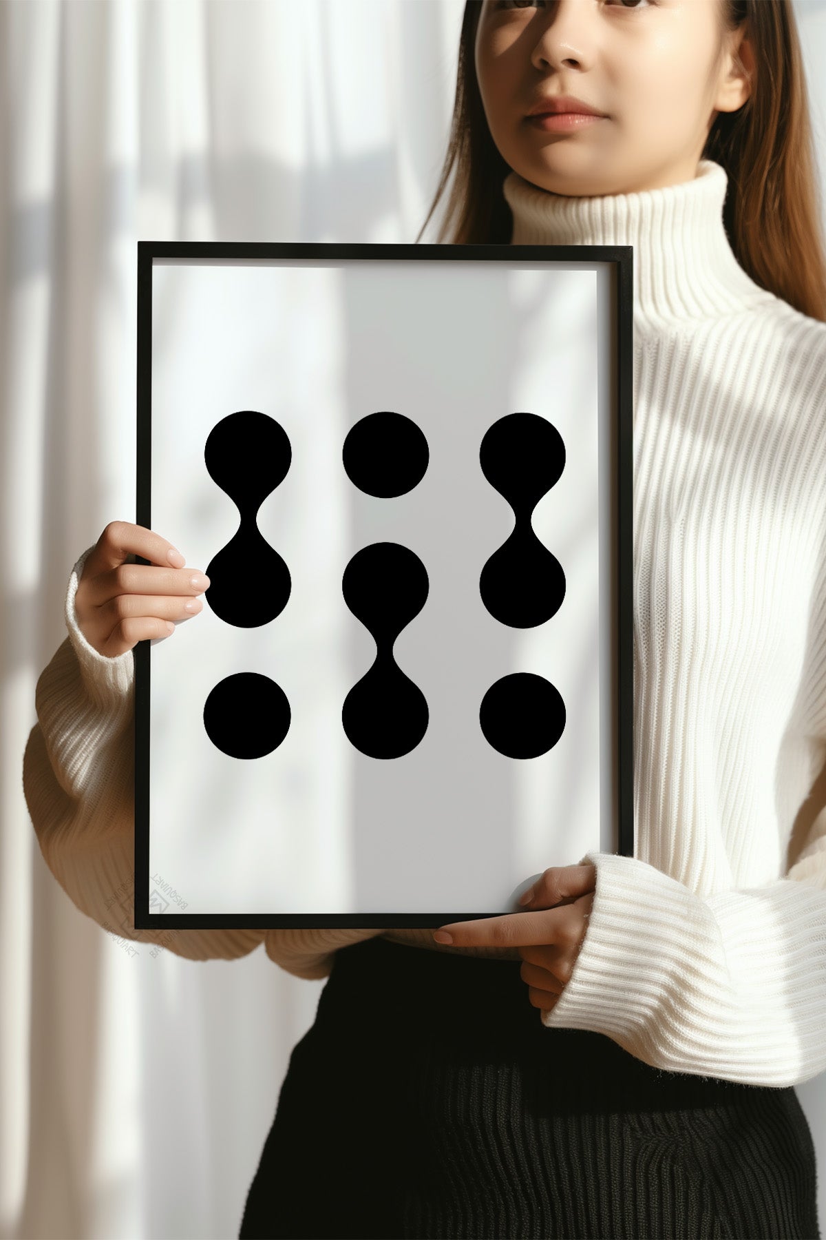 Bauhaus Serisi Siyah Çerçeveli Poster, Tablo No:47