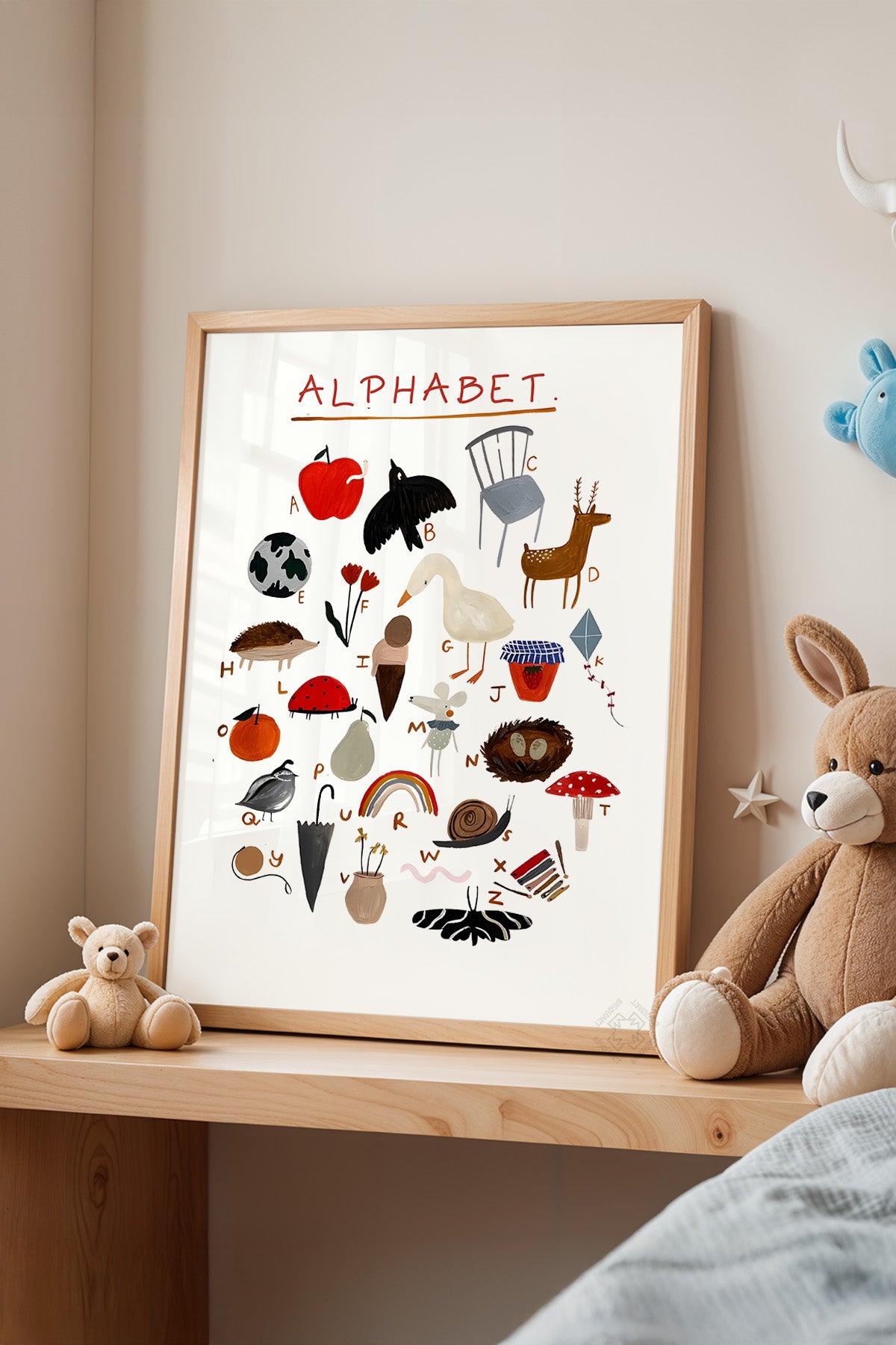 Çocuk Odası, Bebek Odası Ahşap Çerçeveli Poster, Tablo No:185