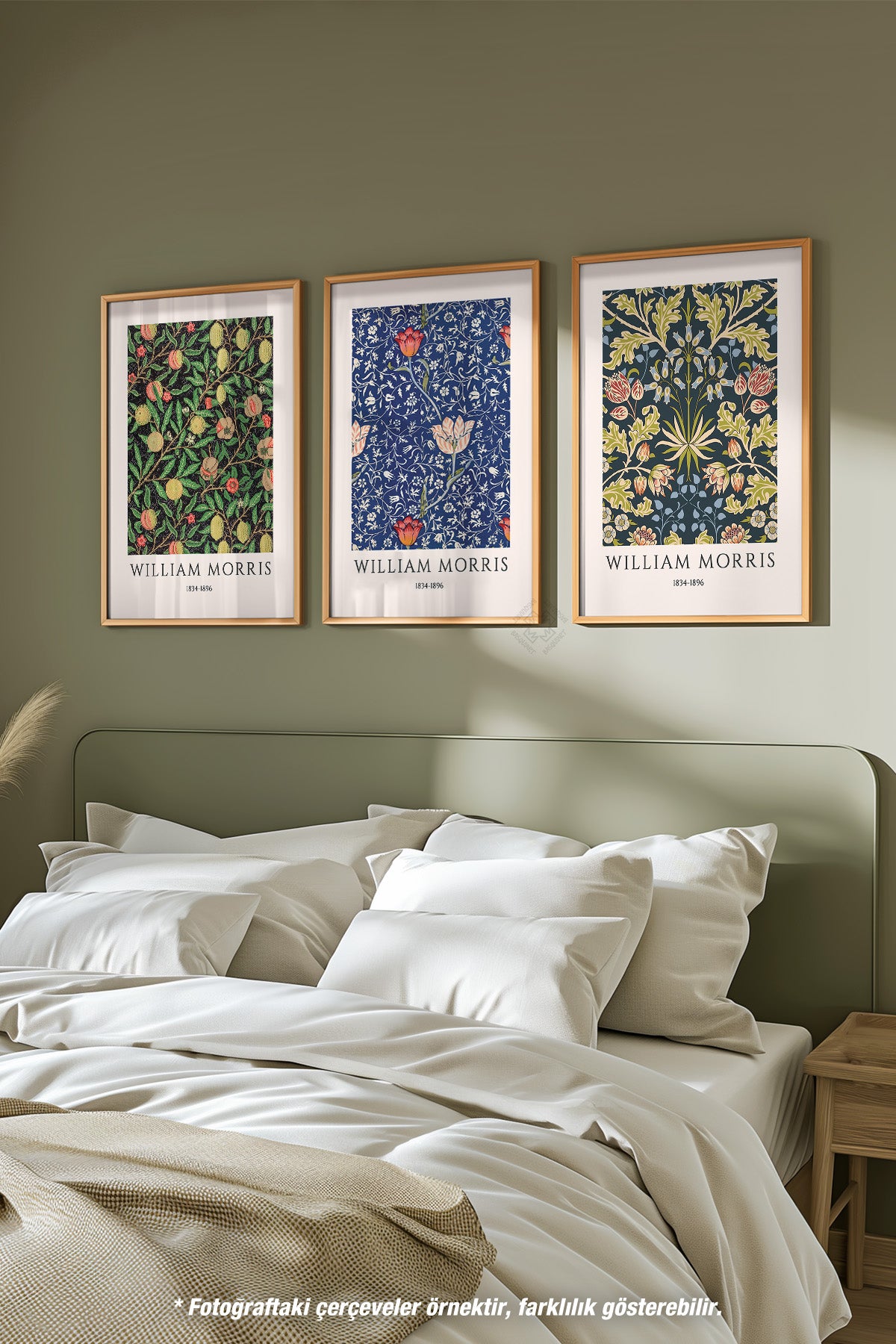 Morris 3'lü Ahşap Çerçeveli Poster, Tablo Seti No:45