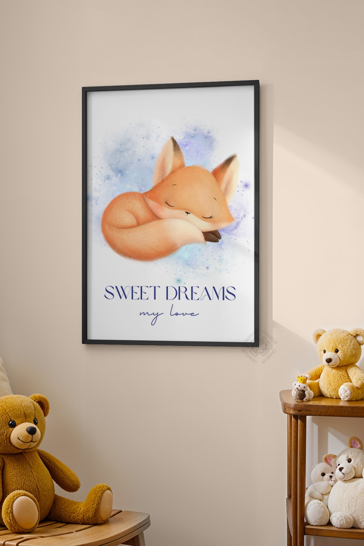 Çocuk Odası, Bebek Odası Siyah Çerçeveli Poster, Tablo No:24