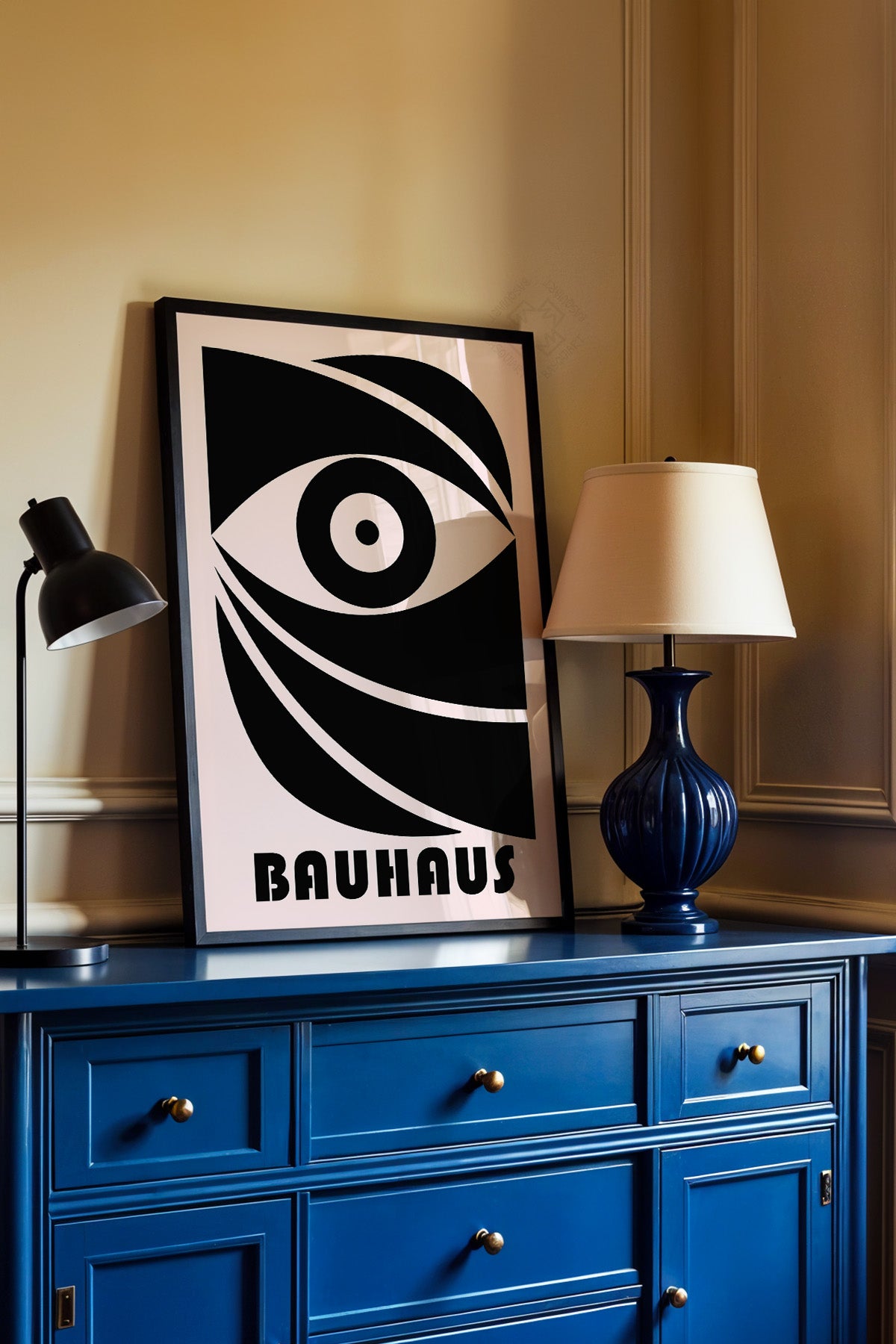 Bauhaus Serisi Siyah Çerçeveli Poster, Tablo No:62