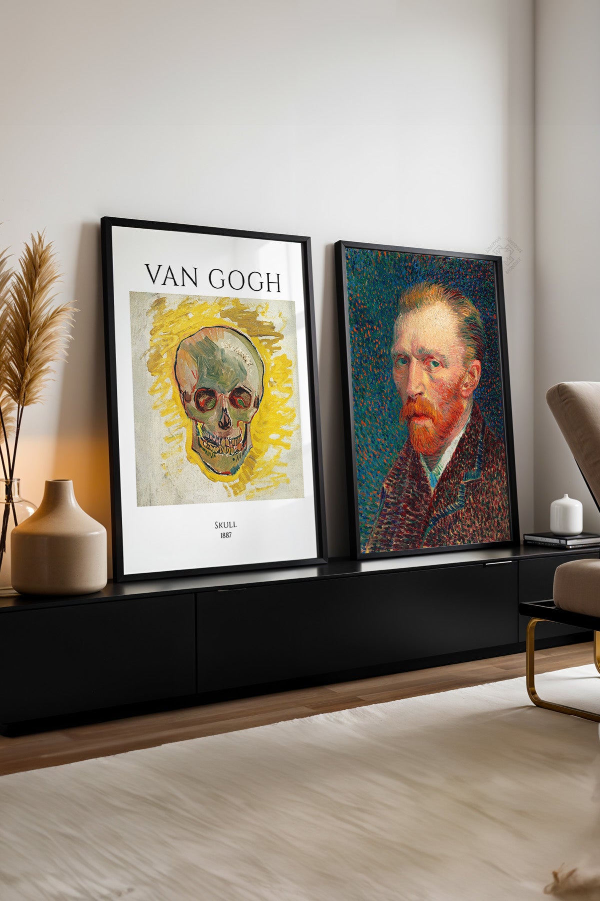 Van Gogh 2'li Siyah Çerçeveli Poster, Tablo Seti No:38