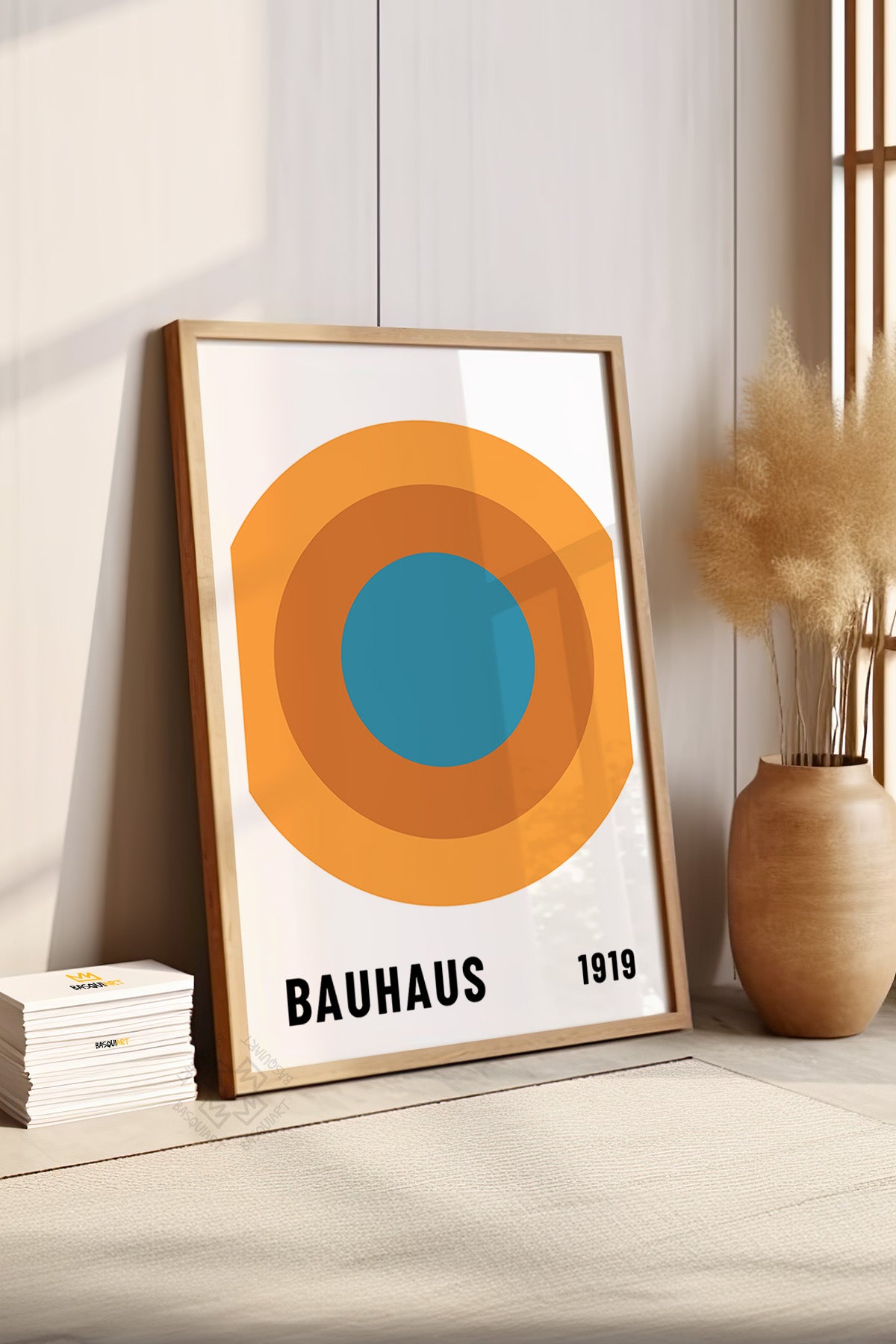 Bauhaus Serisi Ahşap Çerçeveli Poster, Tablo No:93